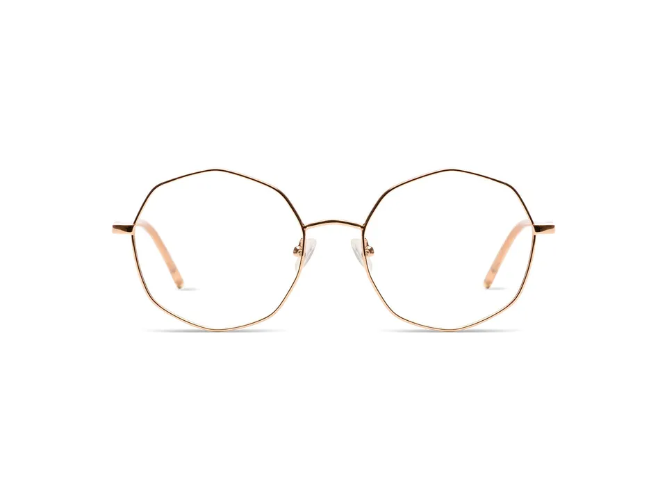 komono-sofia-rose-gold-glossy-rose-lunettes-de-vue-forme-octogonale-ac-tate-et-m image 1
