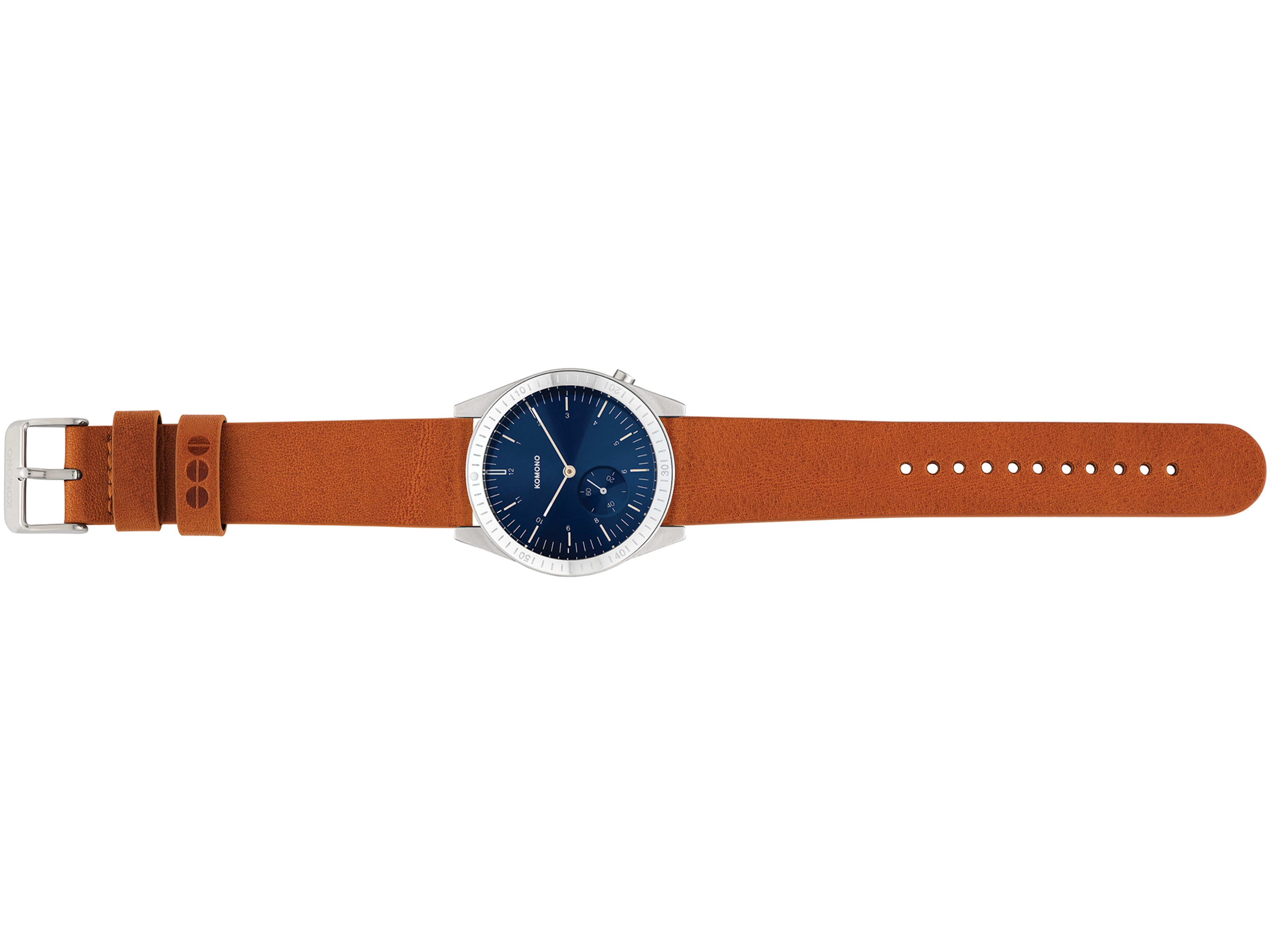 komono-ray-legacy-leather-silver-blue-cognac-montre-de-plong-e image 2