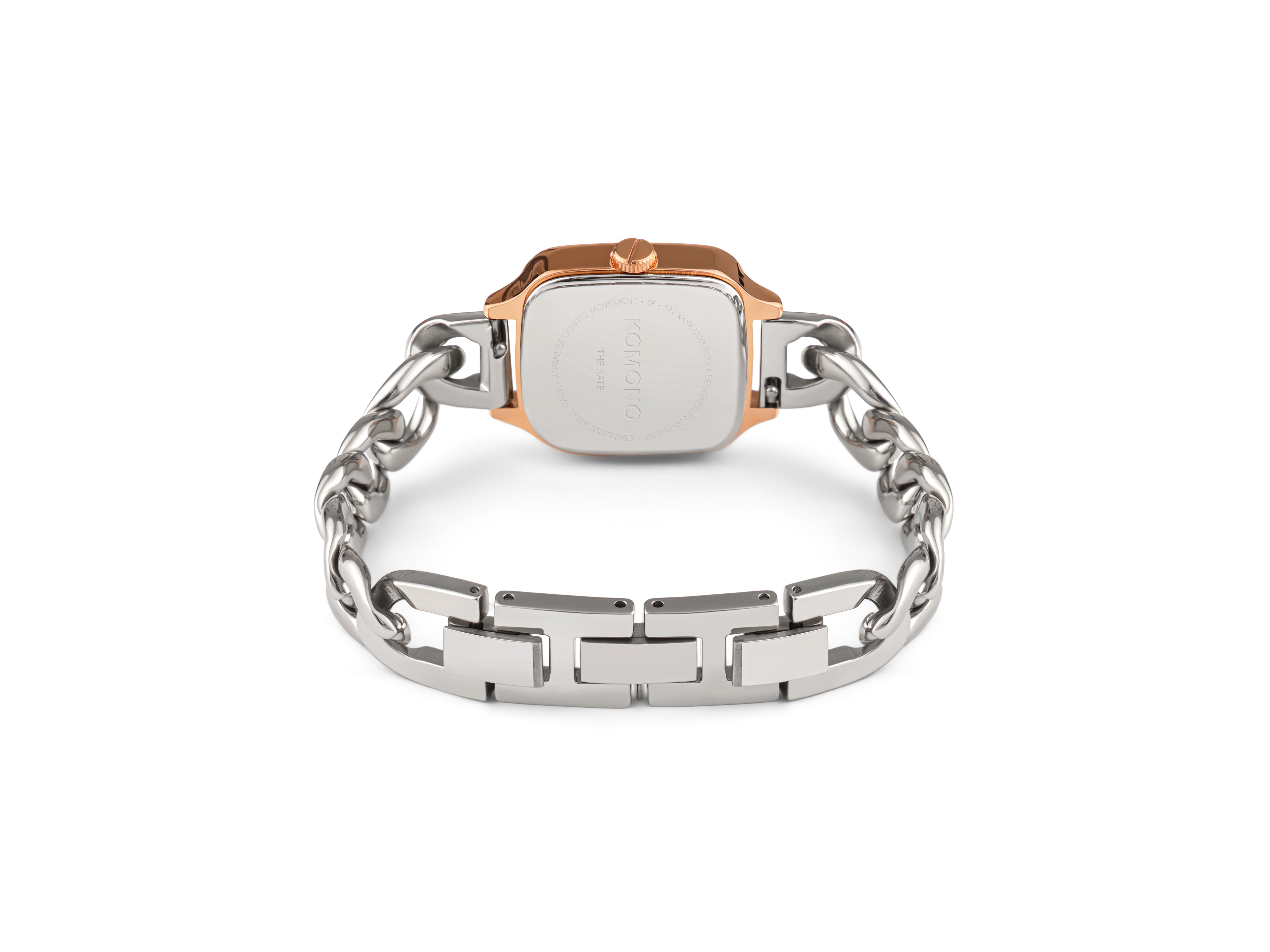 komono-kate-revolt-rose-gold-silver-mix-montre-femme-acier image 3
