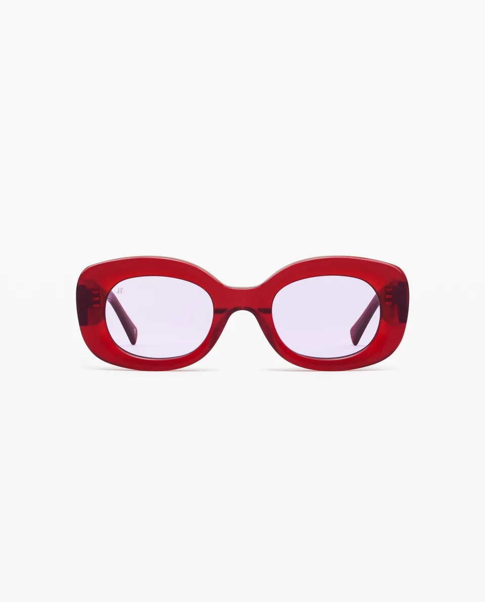 jimmy-fairly-la-cinnamon-lunettes-de-soleil-femme-ovale-rouge-verres-color-s image 1