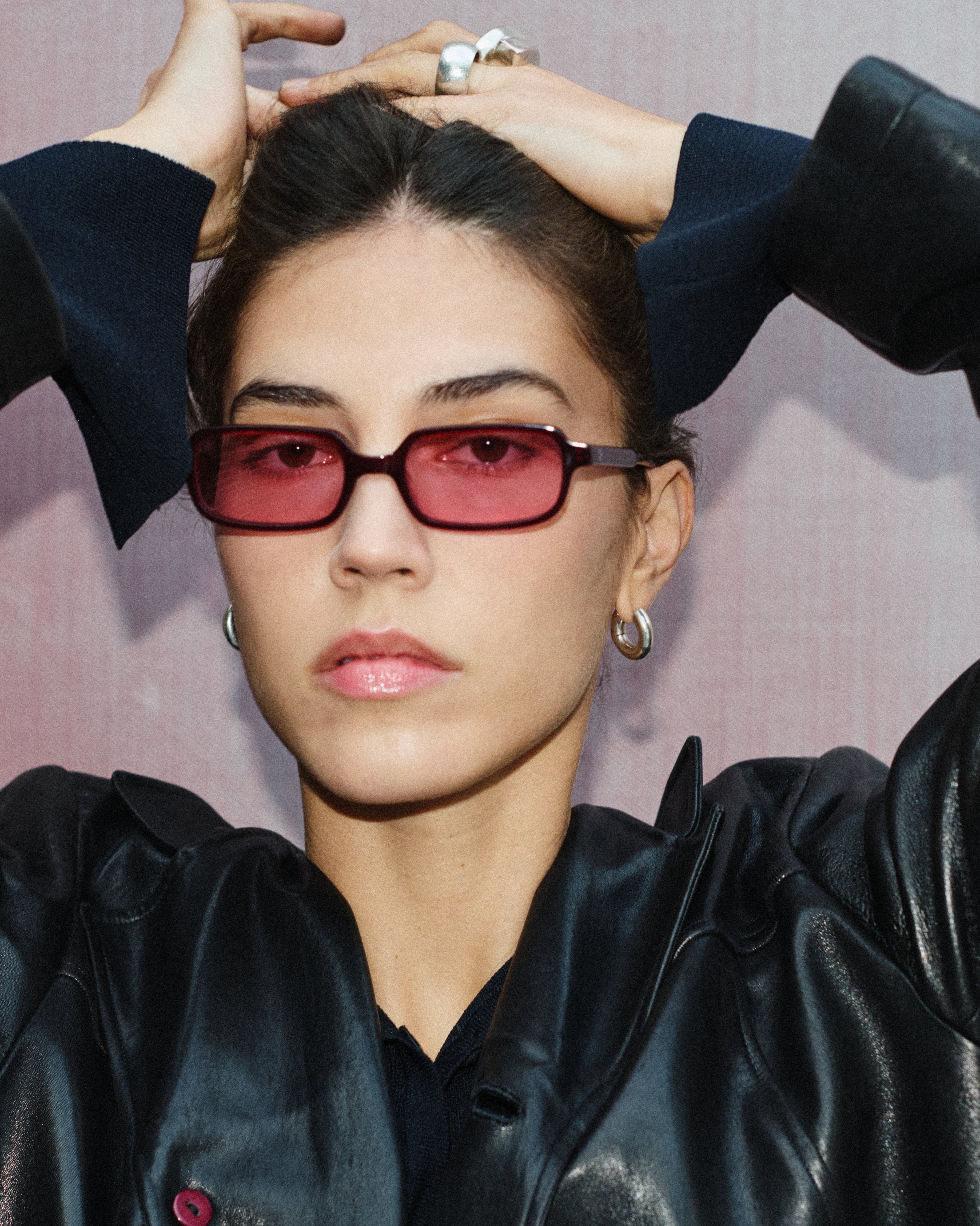 jimmy-fairly-la-kaya-jf-colors-lunettes-de-soleil-rectangulaires-rouges-style-90 image 2