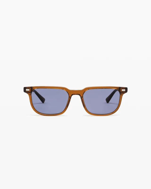 jimmy-fairly-la-ray-lunettes-de-soleil-homme-rectangulaires-marron-effet-paille- image 1