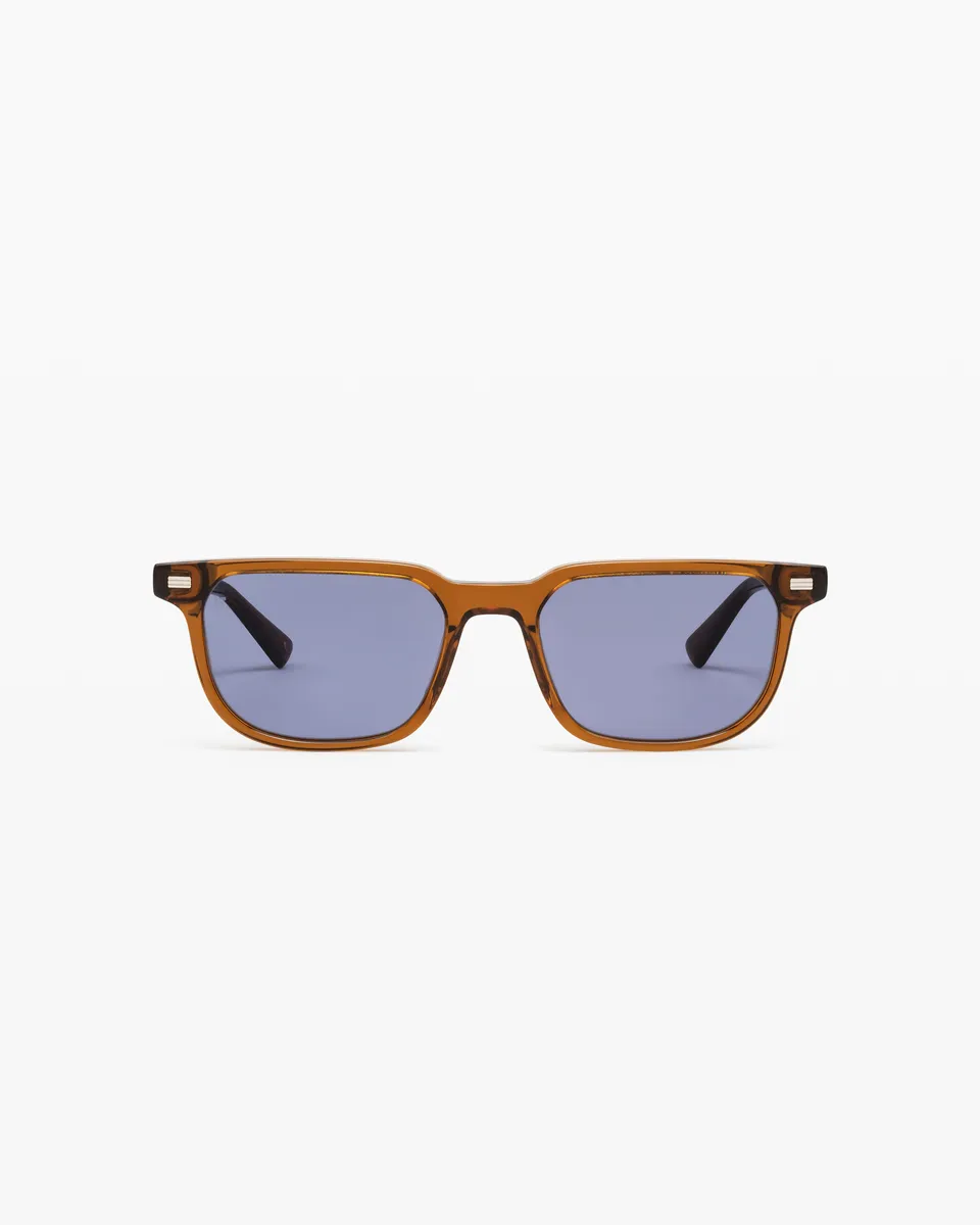 jimmy-fairly-la-ray-lunettes-de-soleil-homme-rectangulaires-marron-effet-paille- image 1
