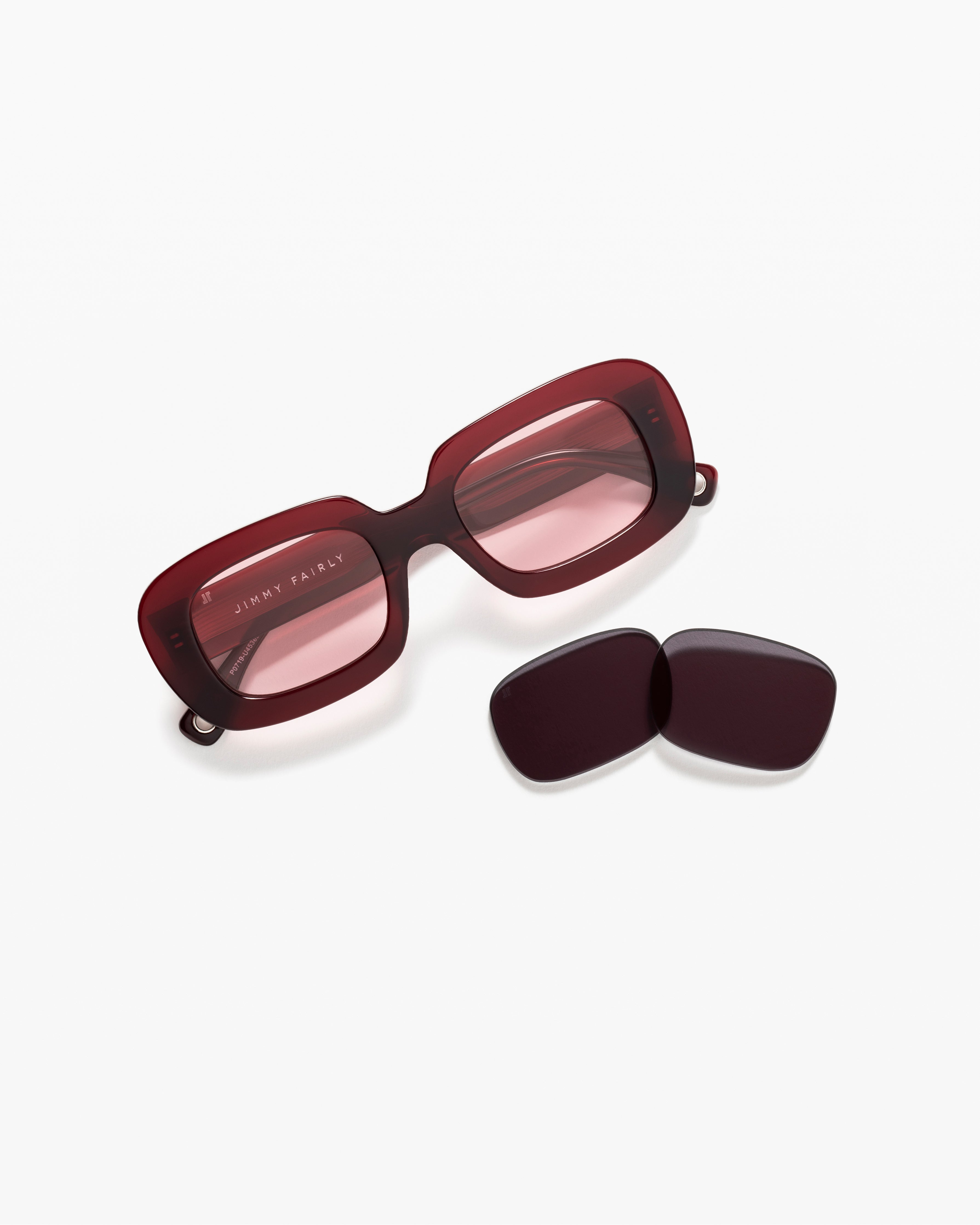 jimmy-fairly-la-ily-jf-colors-lunettes-de-soleil-rectangulaires-rouges-femme image 3