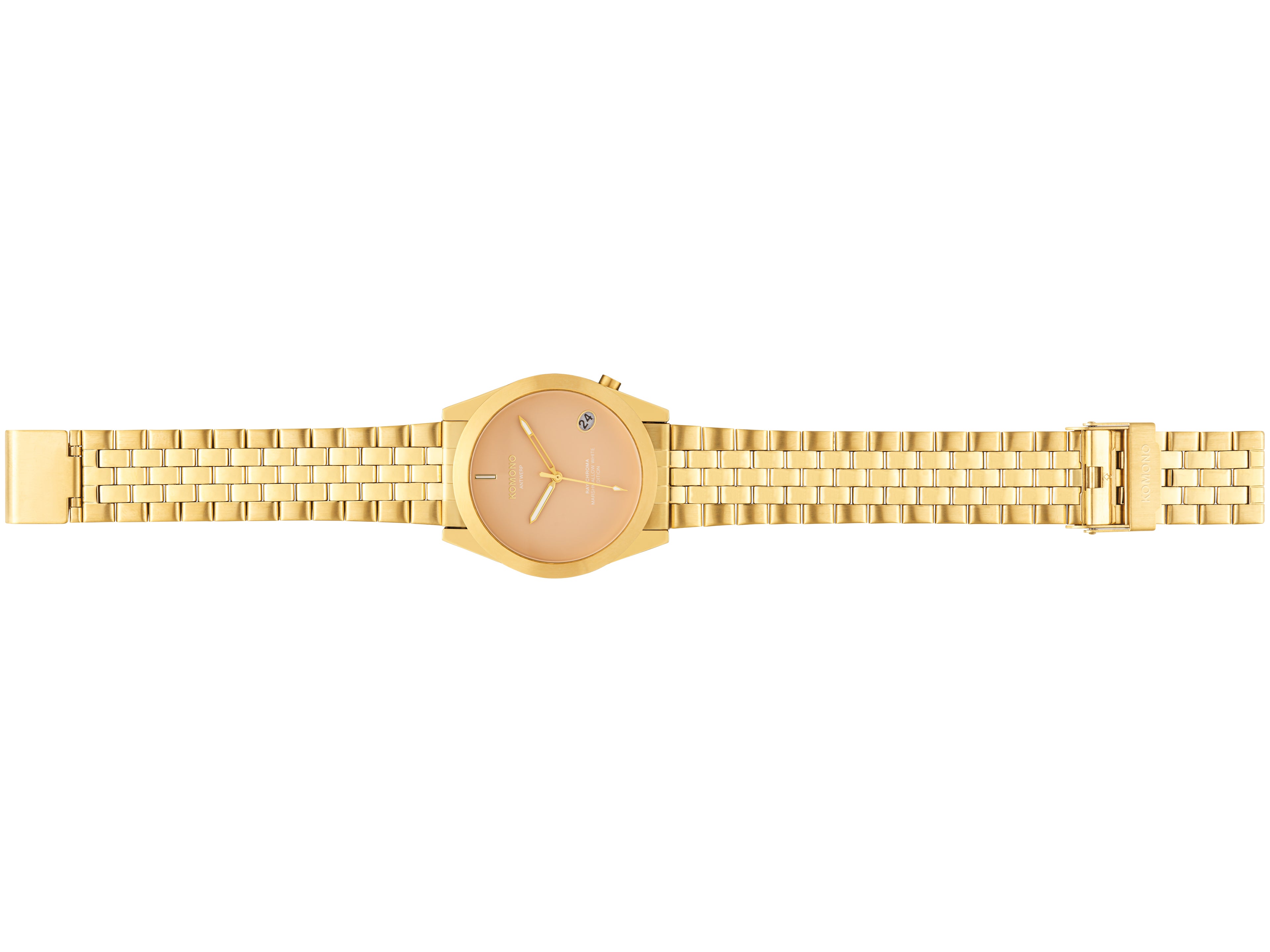 komono-ray-chroma-estate-gold-marshmallow-montre-avec-fen-tre-de-date-jaune-tran image 2
