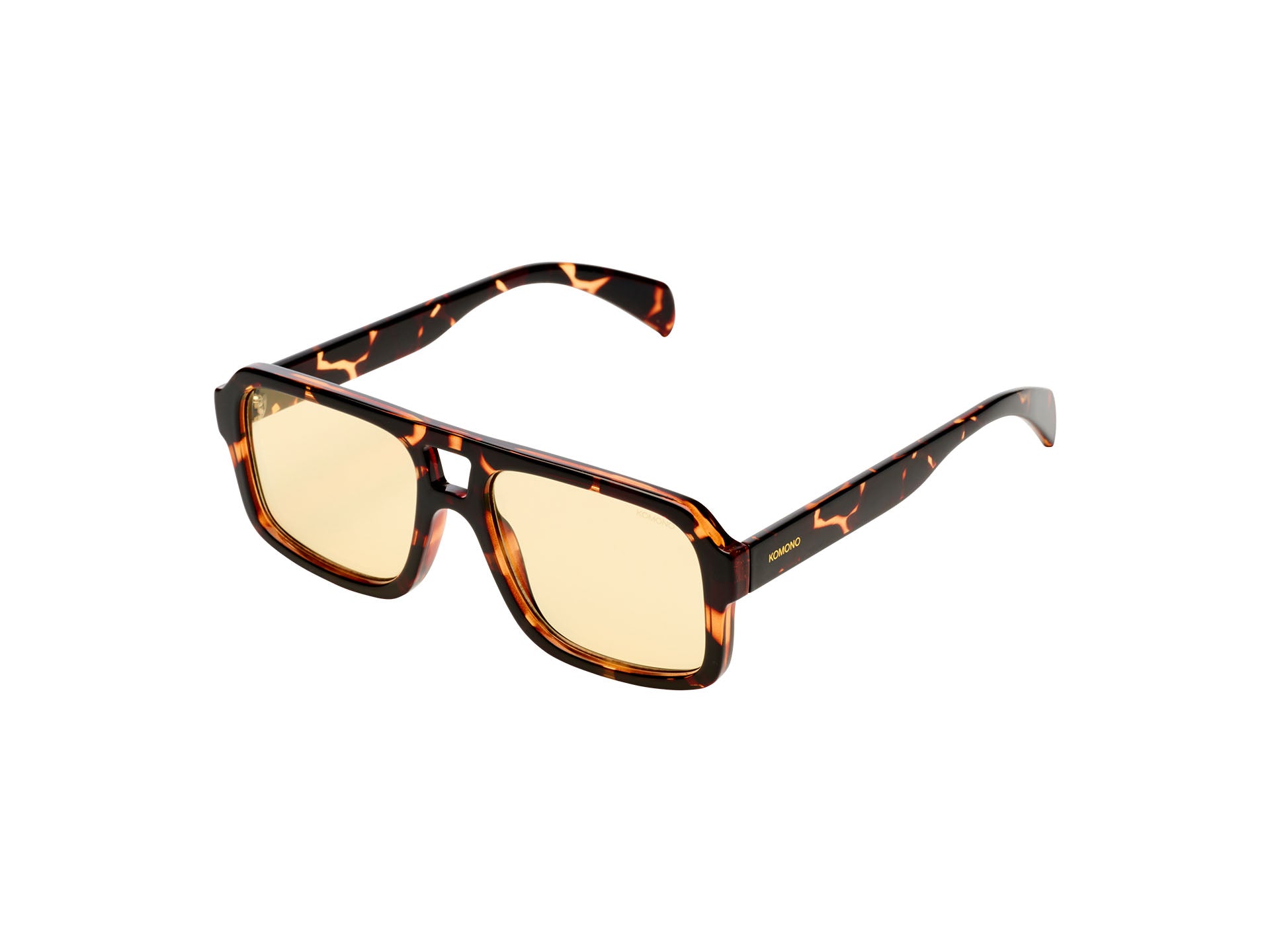komono-falcon-havana-lemon-lunettes-de-soleil-aviateur-carr-es-bio-nylon-translu image 3