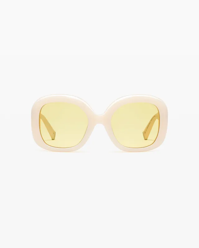 jimmy-fairly-la-thelma-lunettes-de-soleil-rondes-oversize-en-ac-tate-cr-me-femme image 1