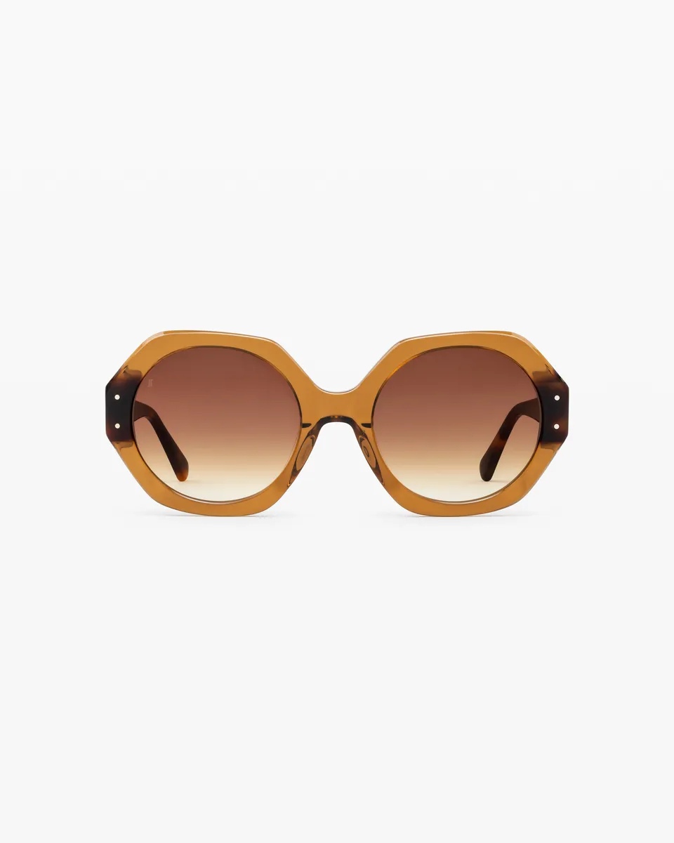 jimmy-fairly-la-elea-lunettes-de-soleil-hexagonales-oversize-en-ac-tate-marron-e image 1