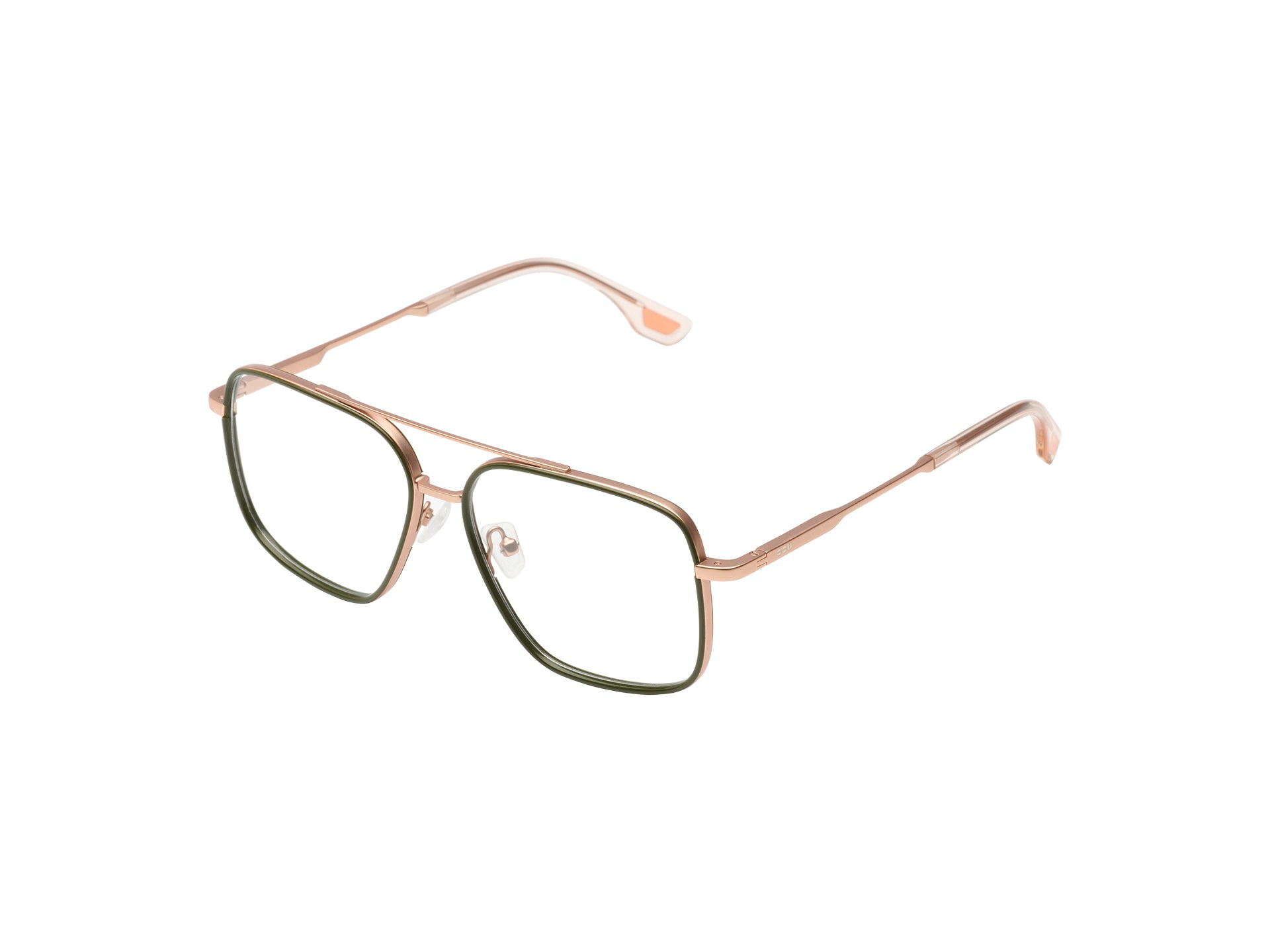 komono-jett-khaki-rose-gold-lunettes-de-vue-acier-inoxydable image 2