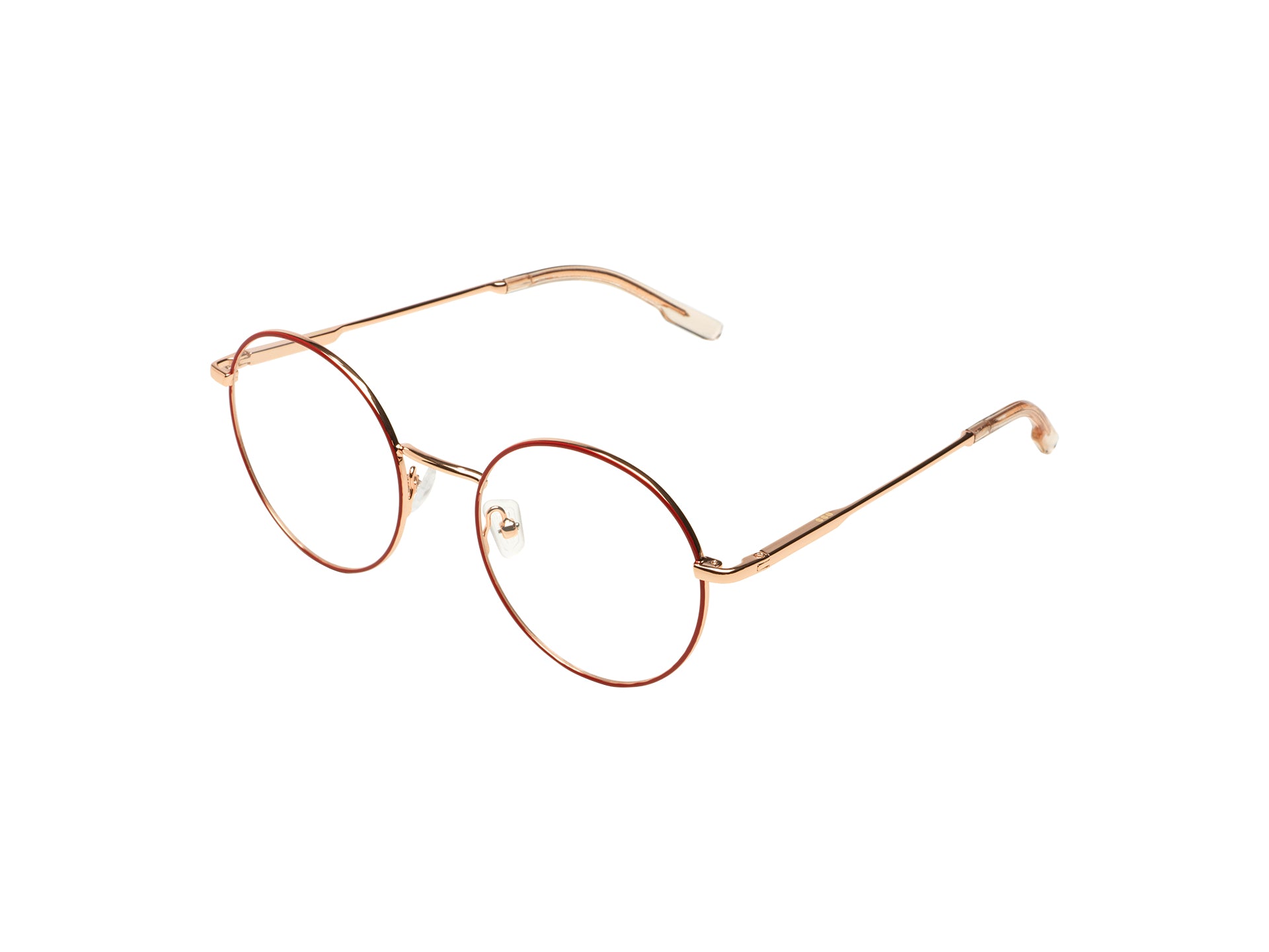 komono-jude-brick-rose-gold-glossy-lunettes-de-vue-rondes-en-acier-inoxydable-fi image 2