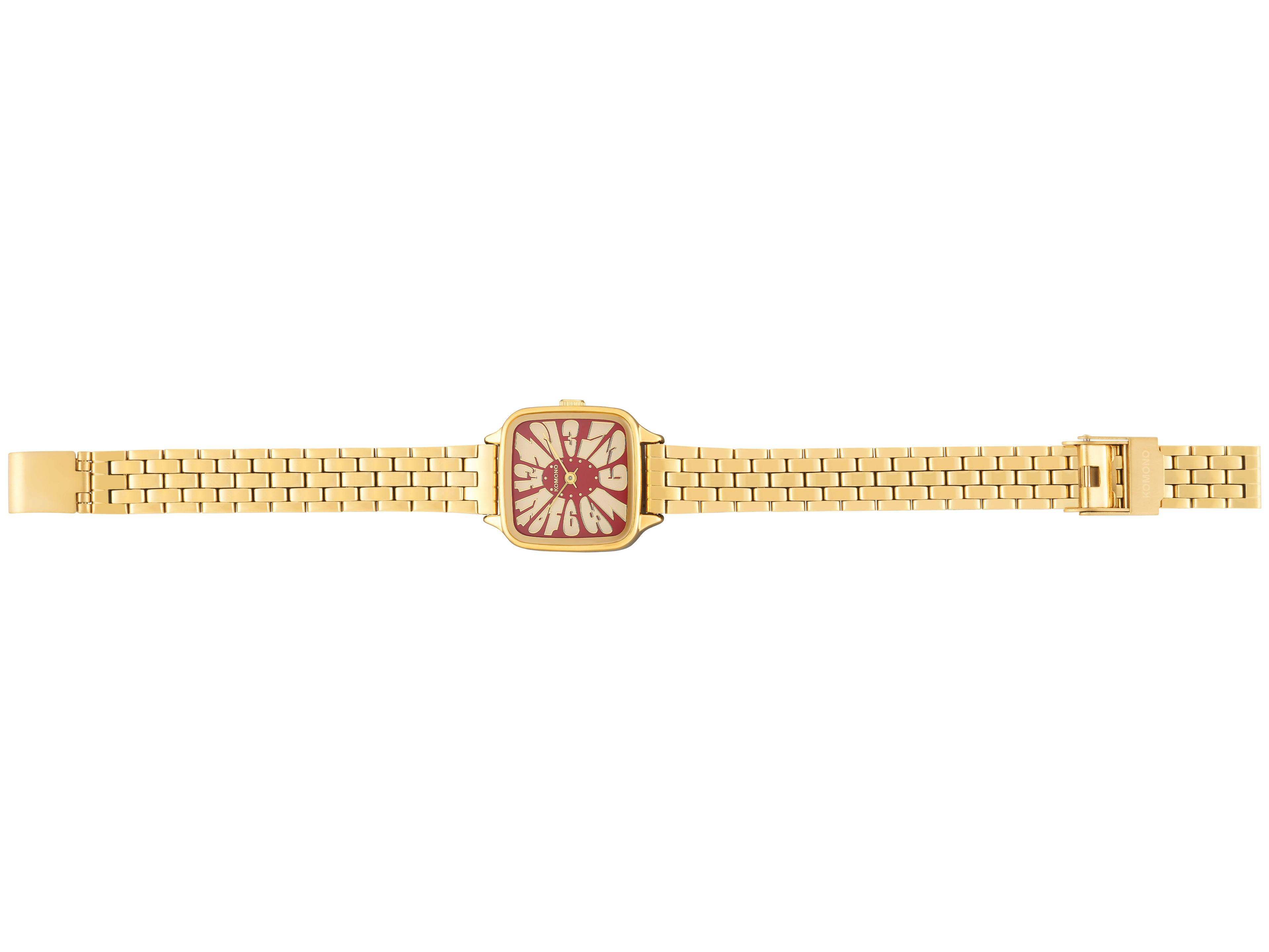 komono-kate-estate-flower-gold-bordeaux-montre-femme-bracelet-acier-inoxydable-o image 2