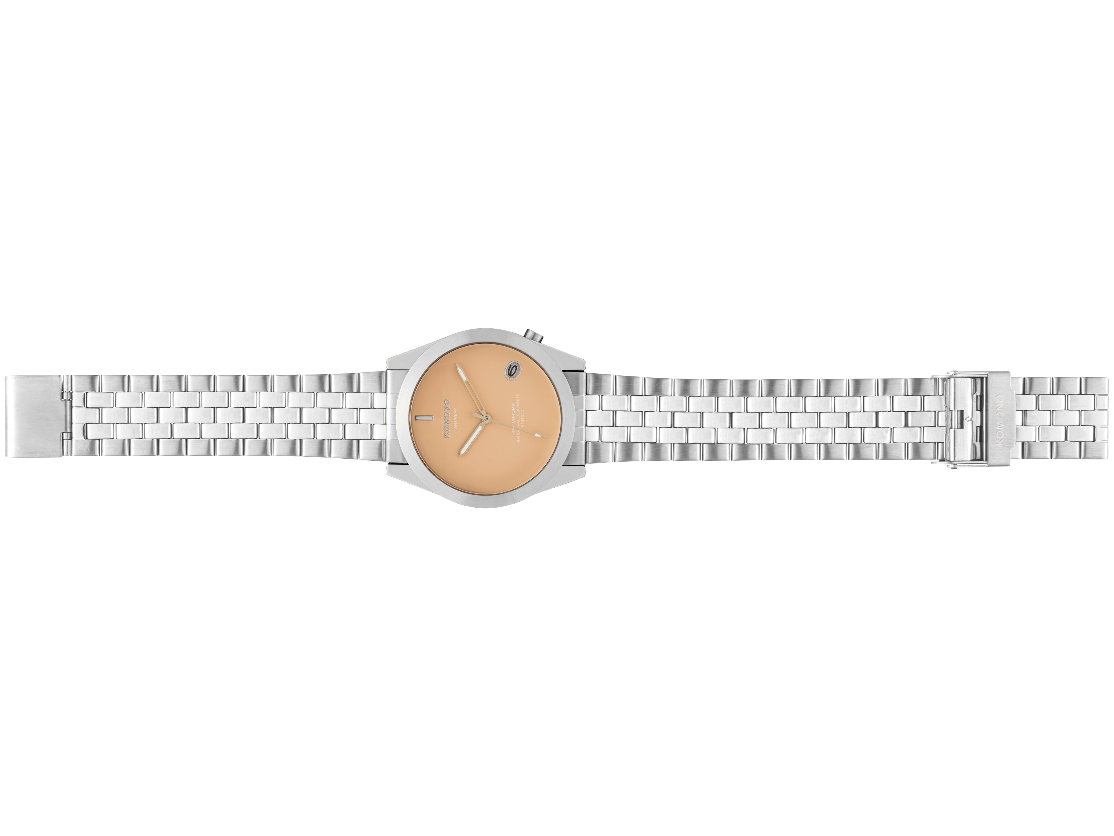 komono-ray-chroma-estate-silver-marshmallow-montre-avec-fen-tre-de-date image 2