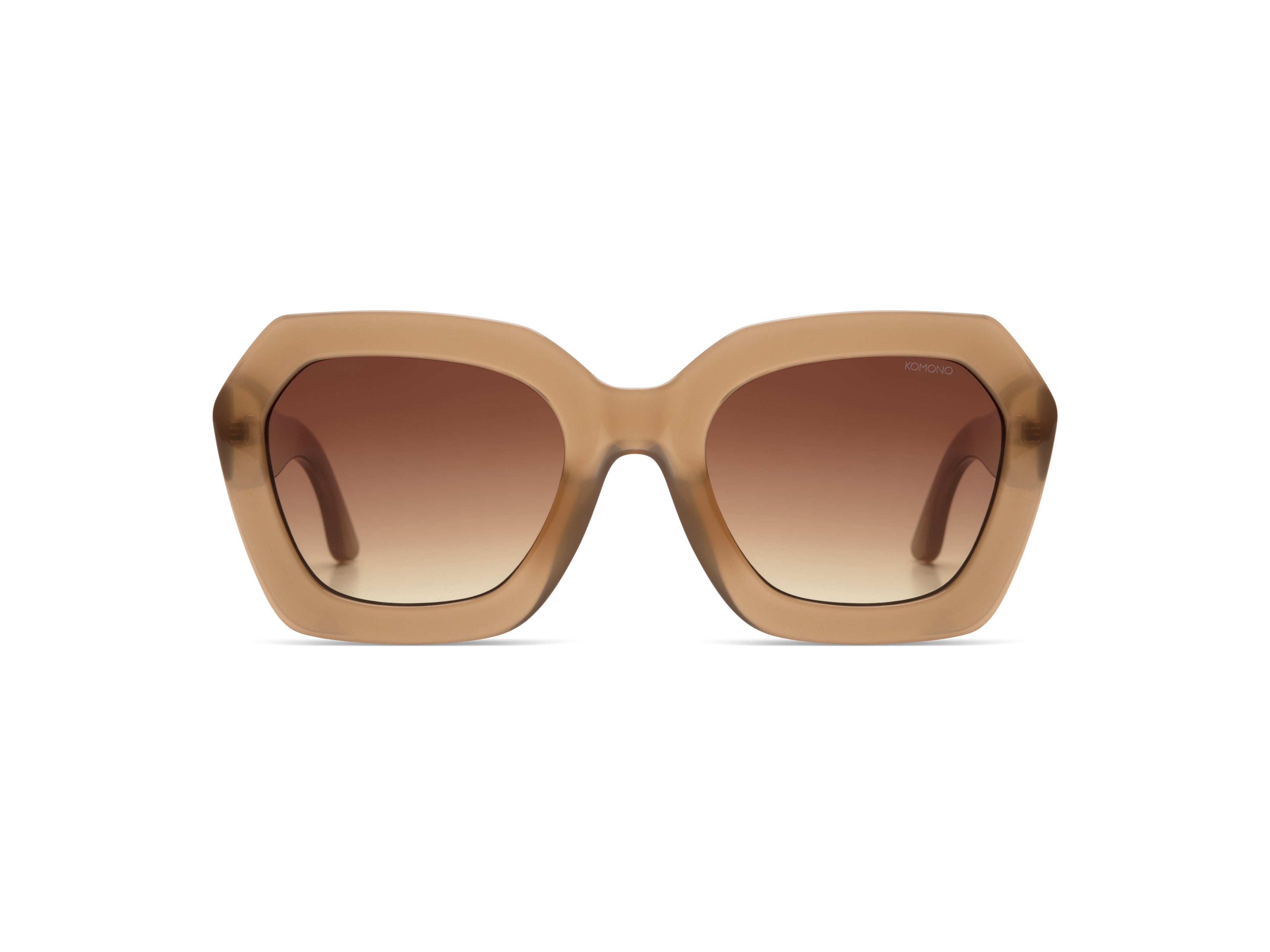 komono-gwen-sahara-lunettes-de-soleil-hexagonales-marron image 1