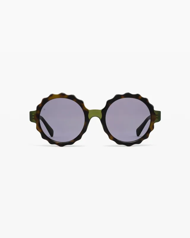 jimmy-fairly-la-lily-lunettes-de-soleil-rondes-en-ac-tate-vert-fonc-femme image 1