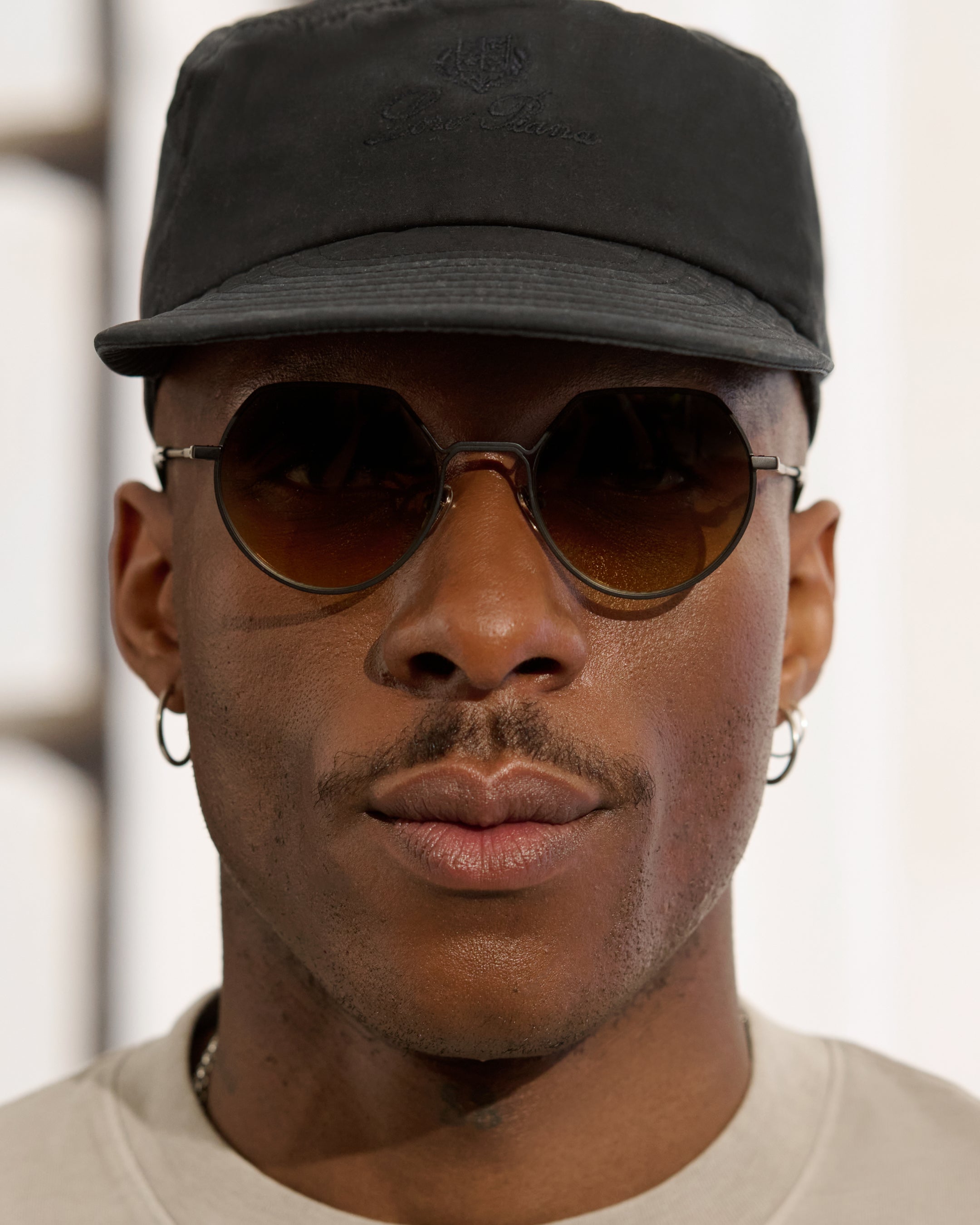 jimmy-fairly-la-vietri-lunettes-de-soleil-rondes-ac-tate-et-acier-inoxydable-noi image 2