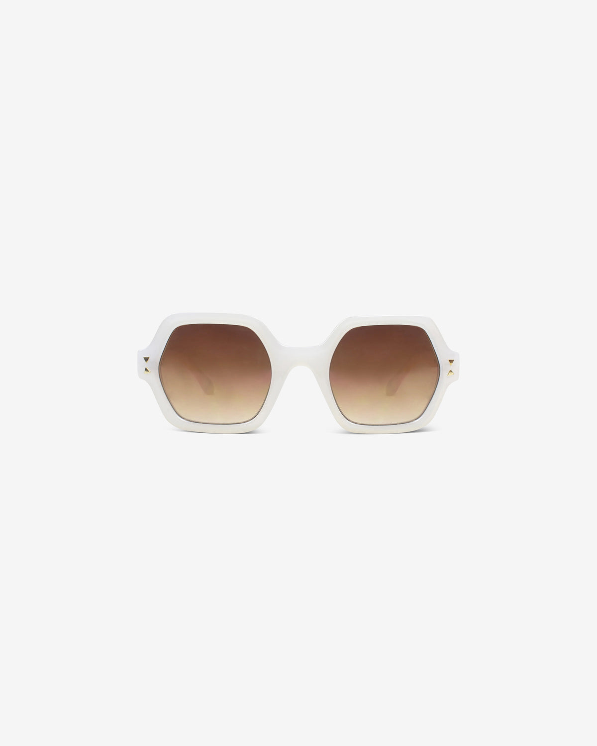 le-petit-lunetier-romy-cr-me-lunettes-de-soleil-hexagonales-ac-tate-blanc-verres image 1