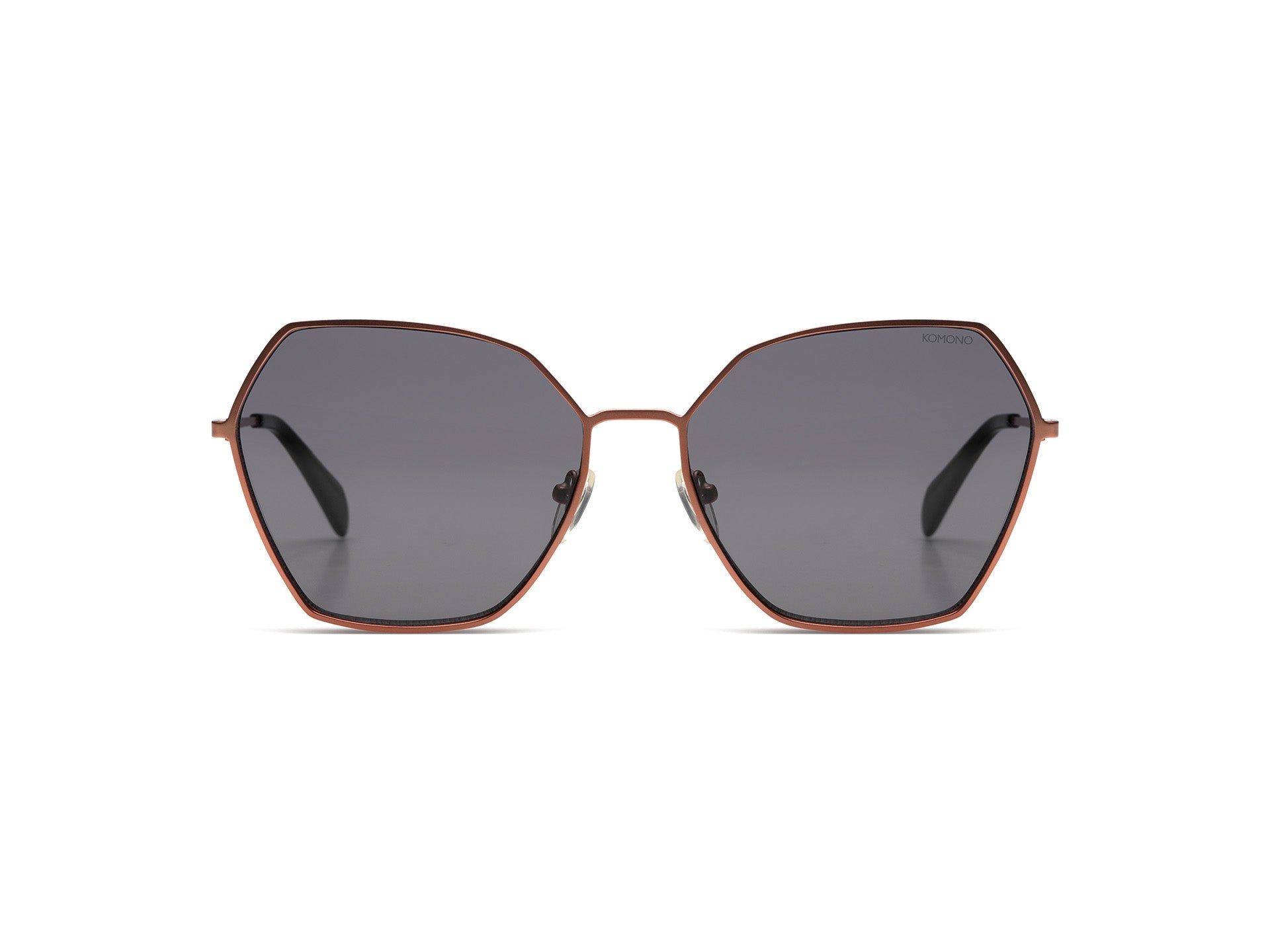 komono-belle-rose-satin-hunter-lunettes-de-soleil-hexagonales-femme-acier-durabl image 1