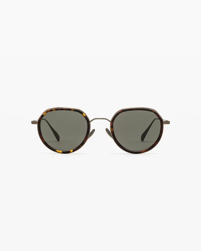 jimmy-fairly-la-spiaggia-lunettes-de-soleil-rondes-caille-fonc-e-homme image 1