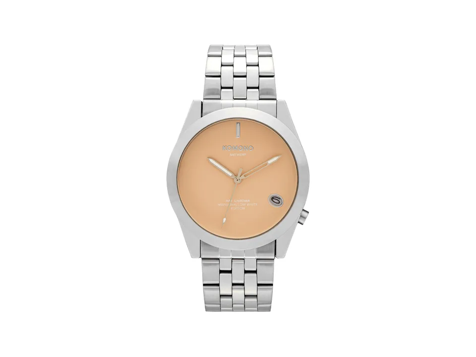 komono-ray-chroma-estate-silver-marshmallow-montre-avec-fen-tre-de-date image 1