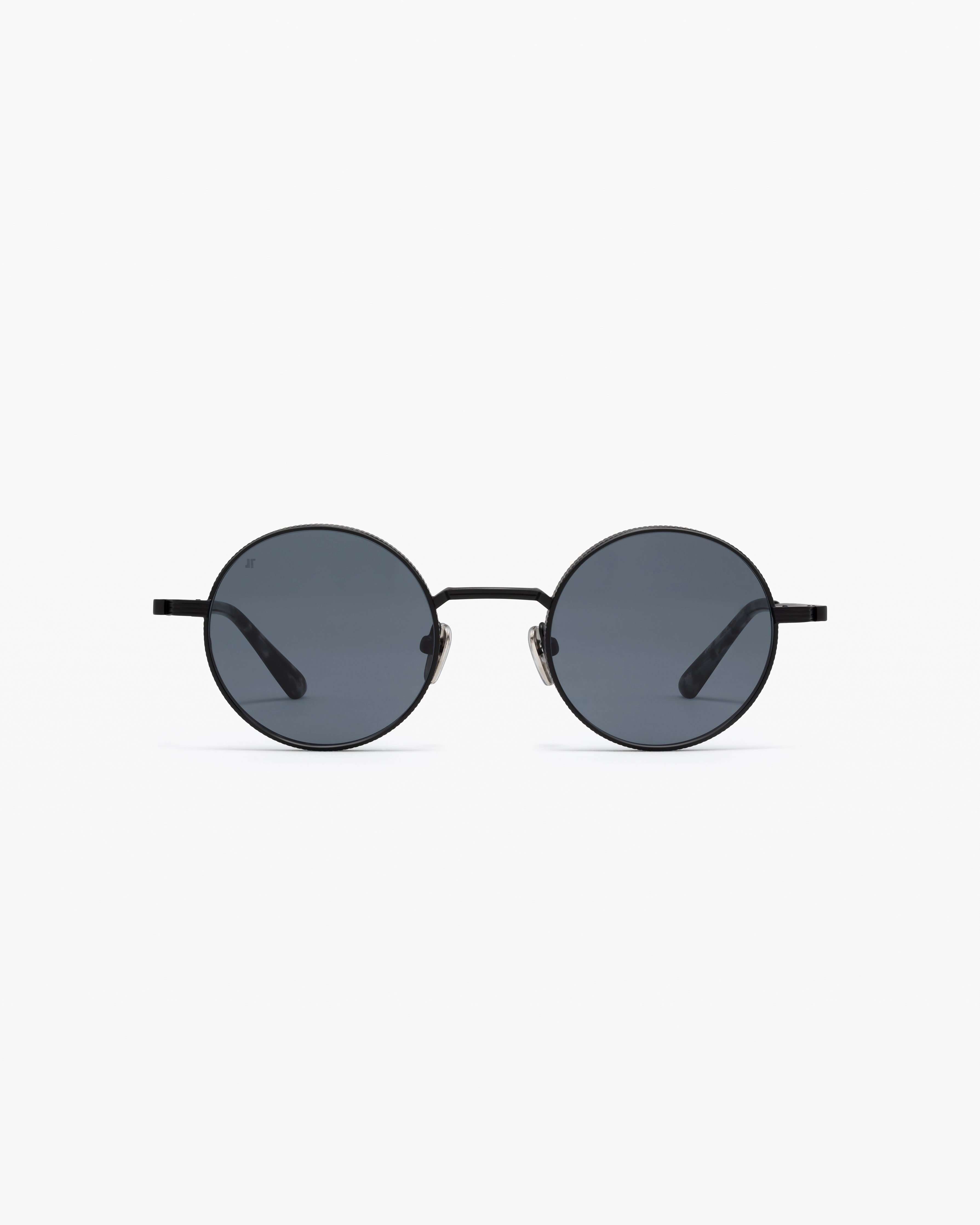 jimmy-fairly-la-reos-lunettes-de-soleil-rondes-en-acier-inoxydable-noires-verres image 1