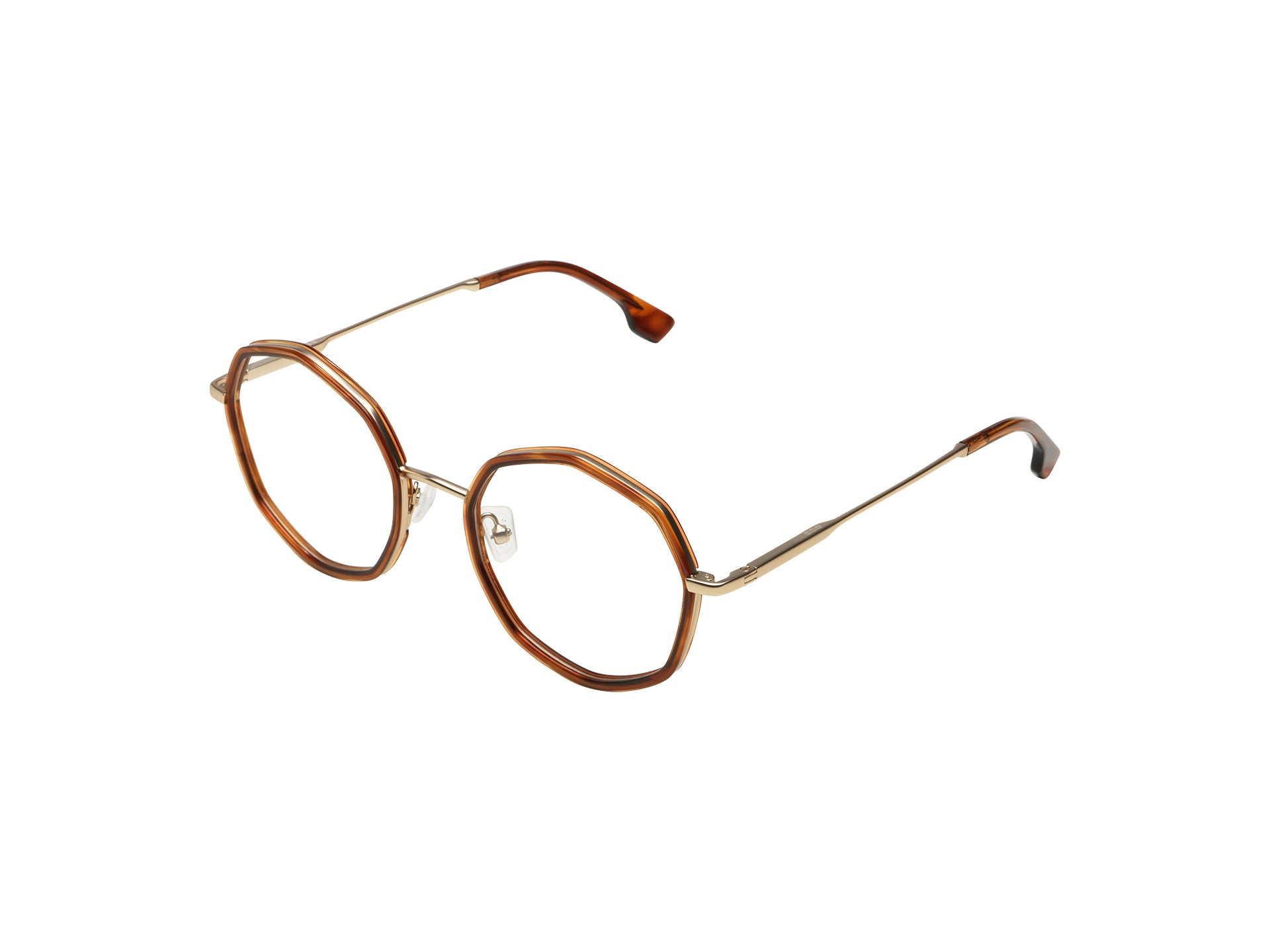 komono-sofia-bourbon-white-gold-matte-lunettes-de-vue-octogonales-bicolores-en-a image 2