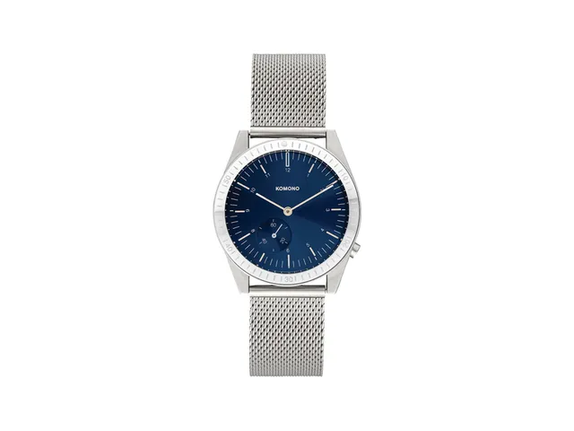 montre-komono-ray-legacy-mesh-silver-blue-plong-e-chrono image 1
