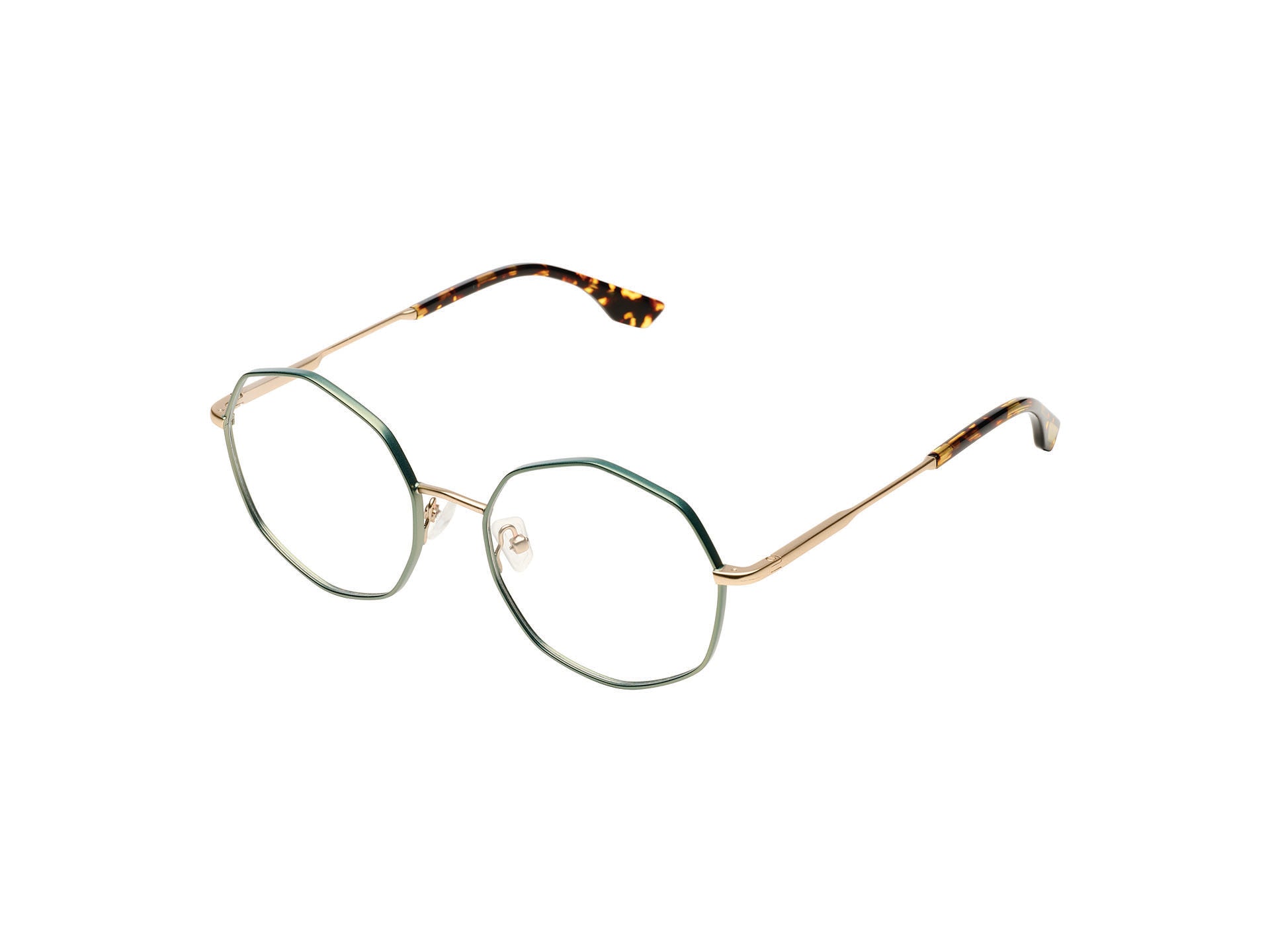 komono-sofia-white-gold-matte-sage-lunettes-de-vue-rondes-octogonales image 2