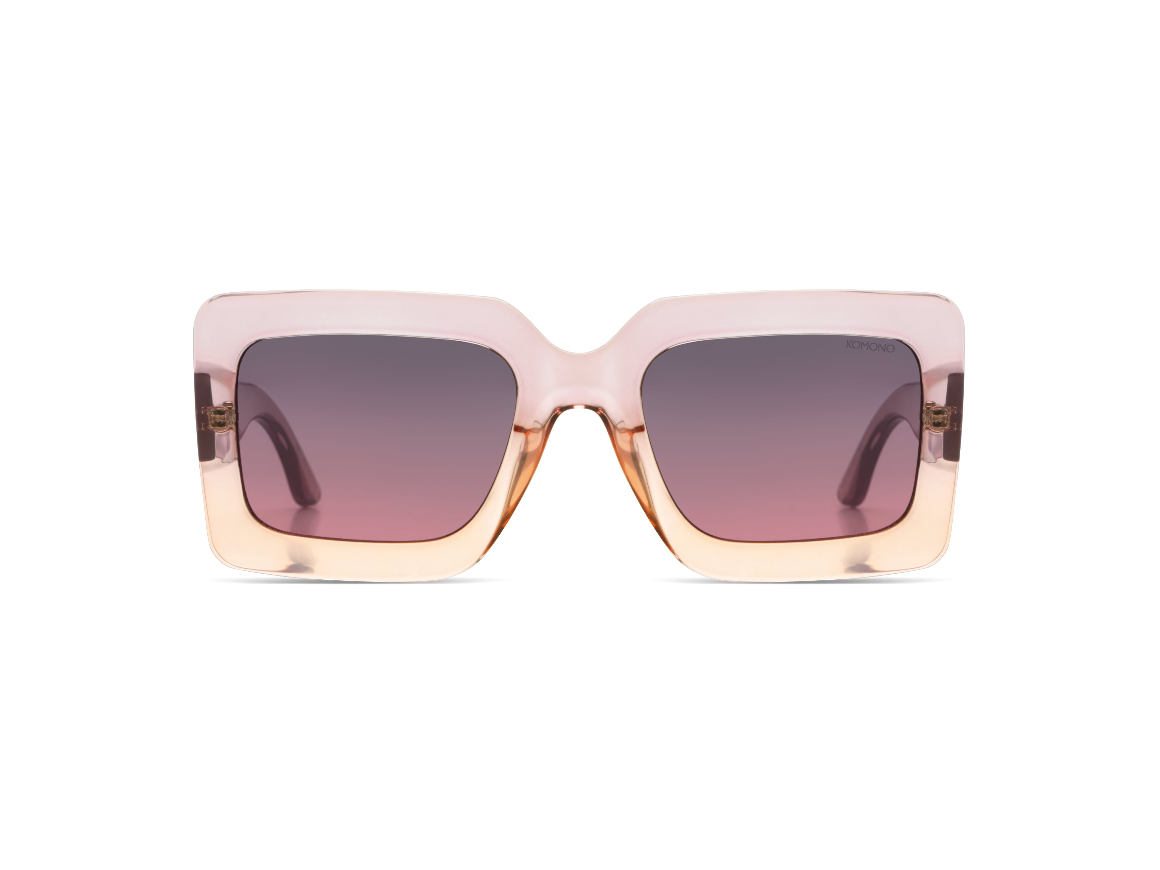komono-lana-blush-lunettes-de-vue-carr-es-fines-monture-en-nylon-bio-translucide image 1
