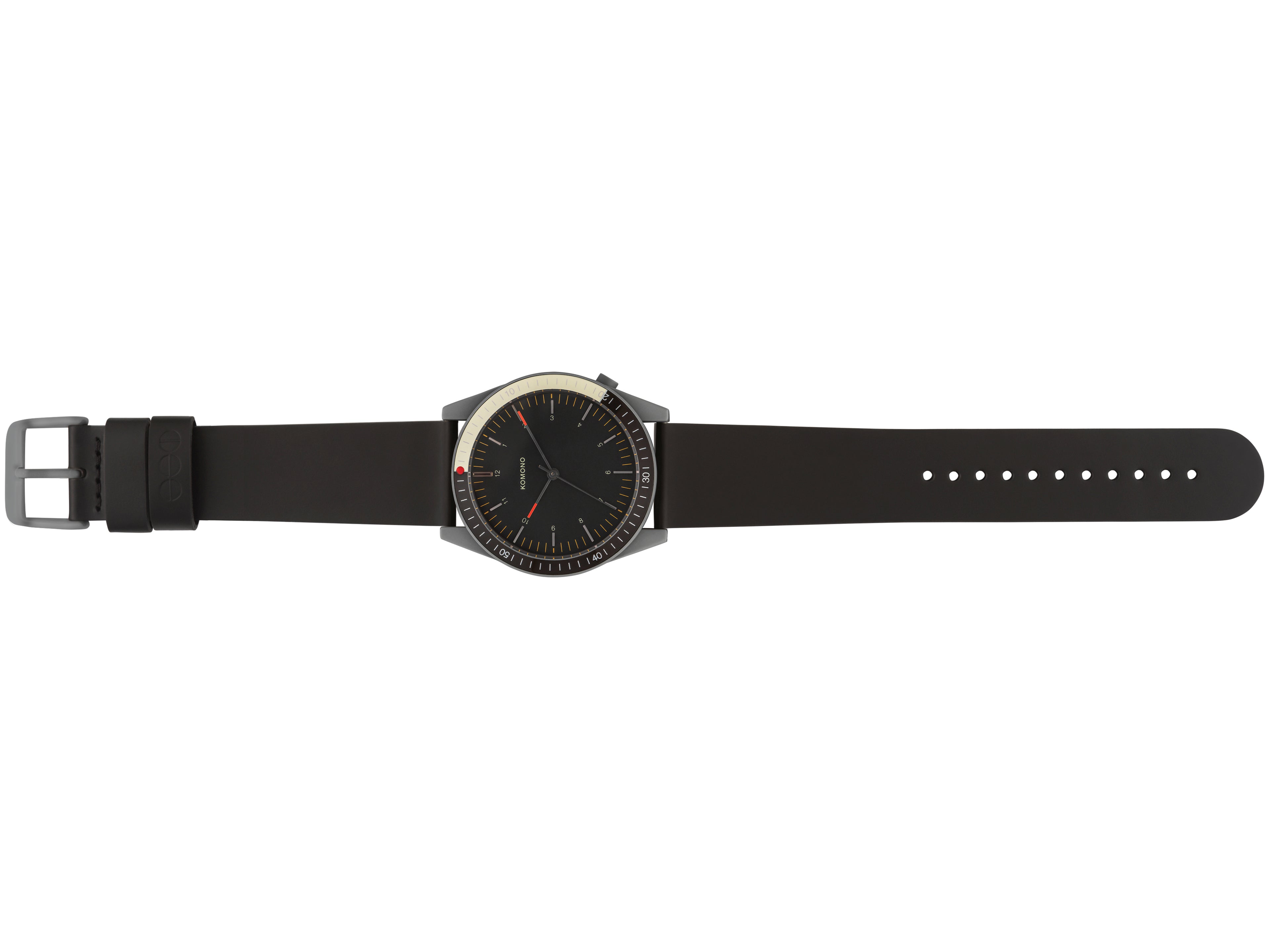 komono-ray-shade-leather-black-montre-cuir-noir image 2