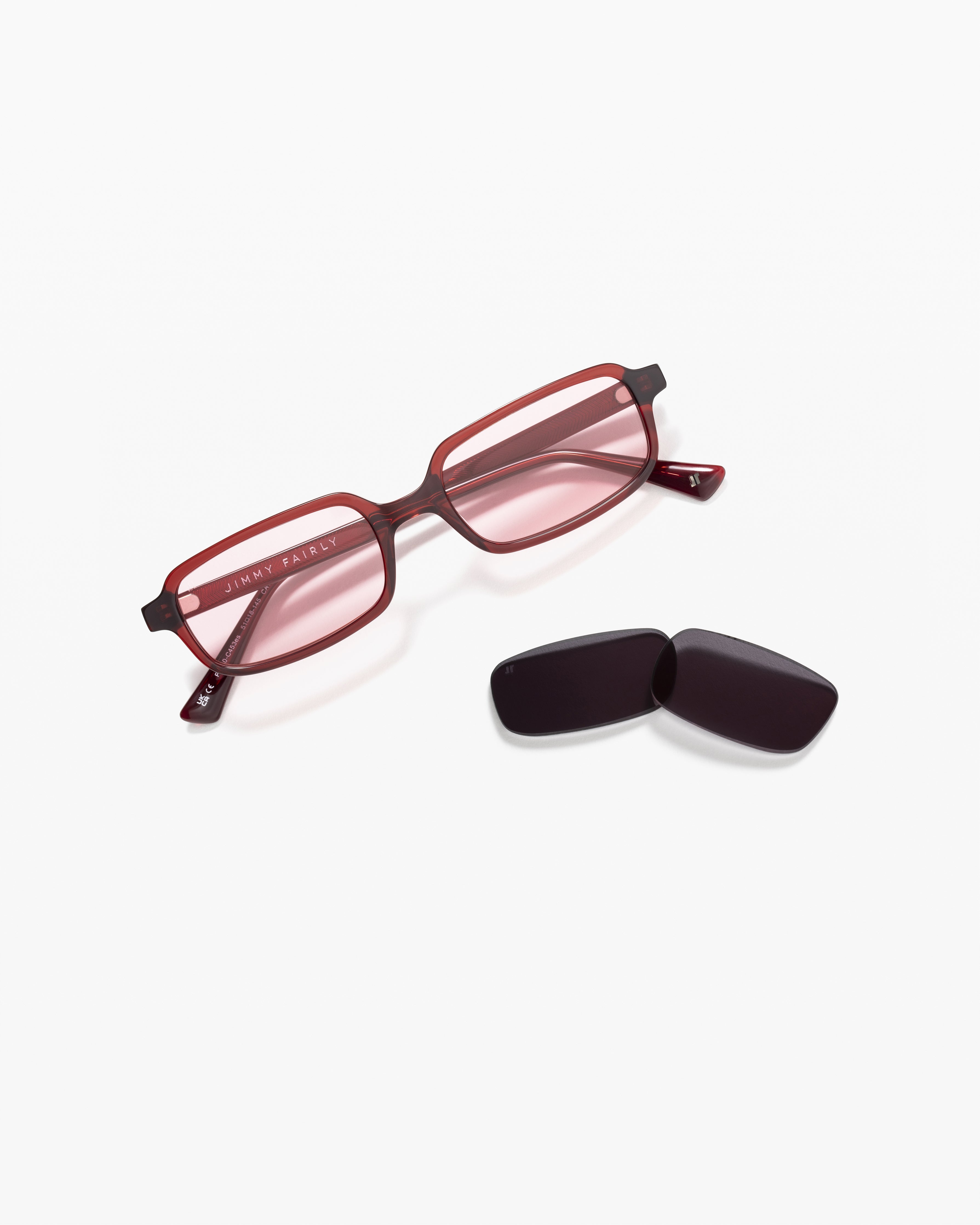 jimmy-fairly-la-kaya-jf-colors-lunettes-de-soleil-rectangulaires-rouges-style-90 image 4
