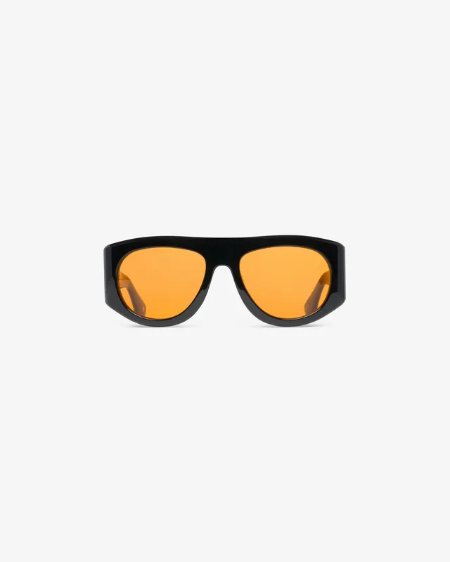 le-petit-lunetier-monica-lunettes-de-soleil-masque-noir-et-orange-ac-tate-noir-m image 1