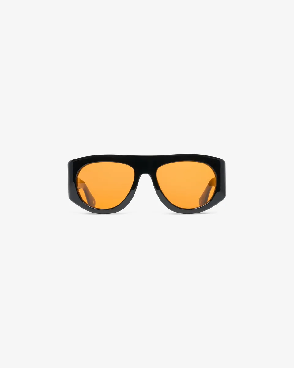le-petit-lunetier-monica-lunettes-de-soleil-masque-noir-et-orange-ac-tate-noir-m image 1