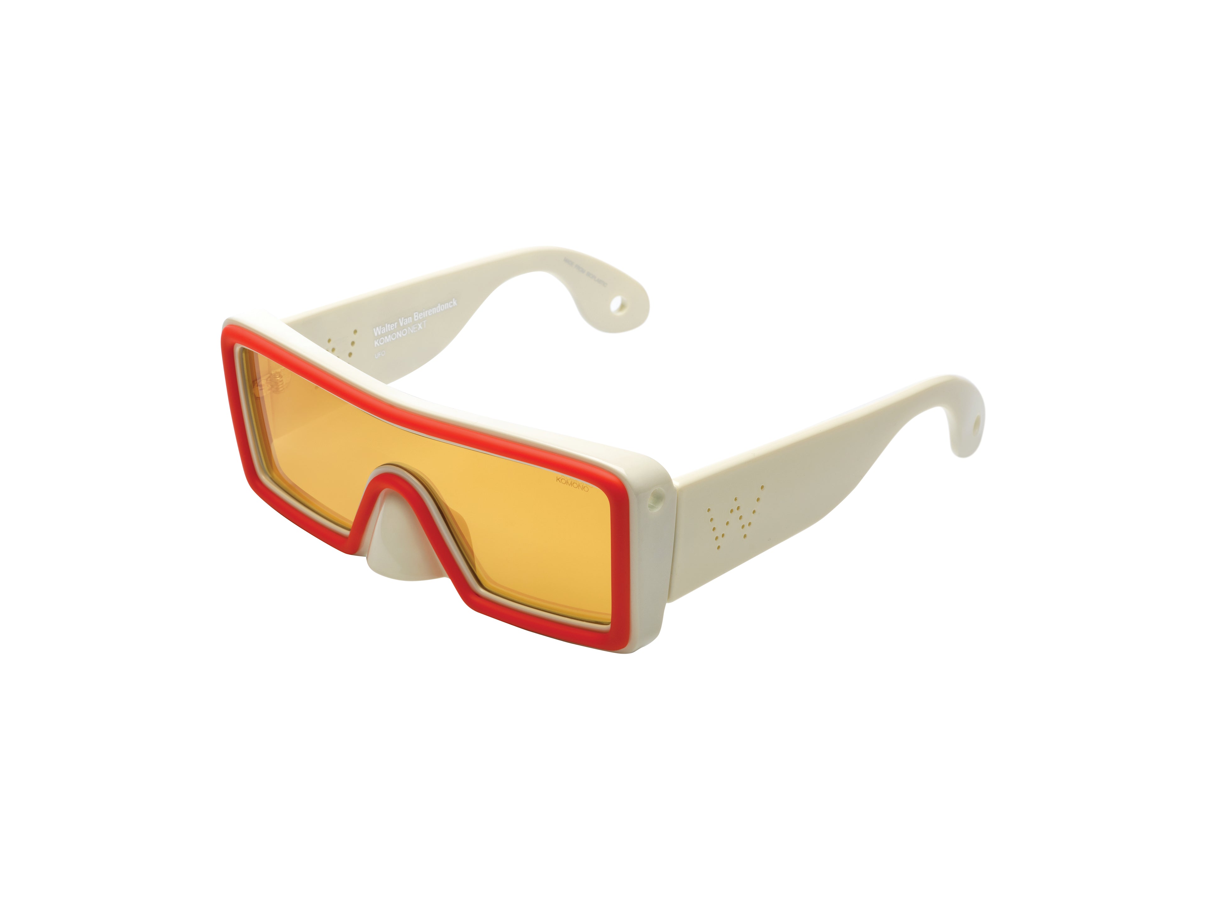 komono-ufo-white-ultra-orange-lunettes-rectangulaires-bioplastique image 2