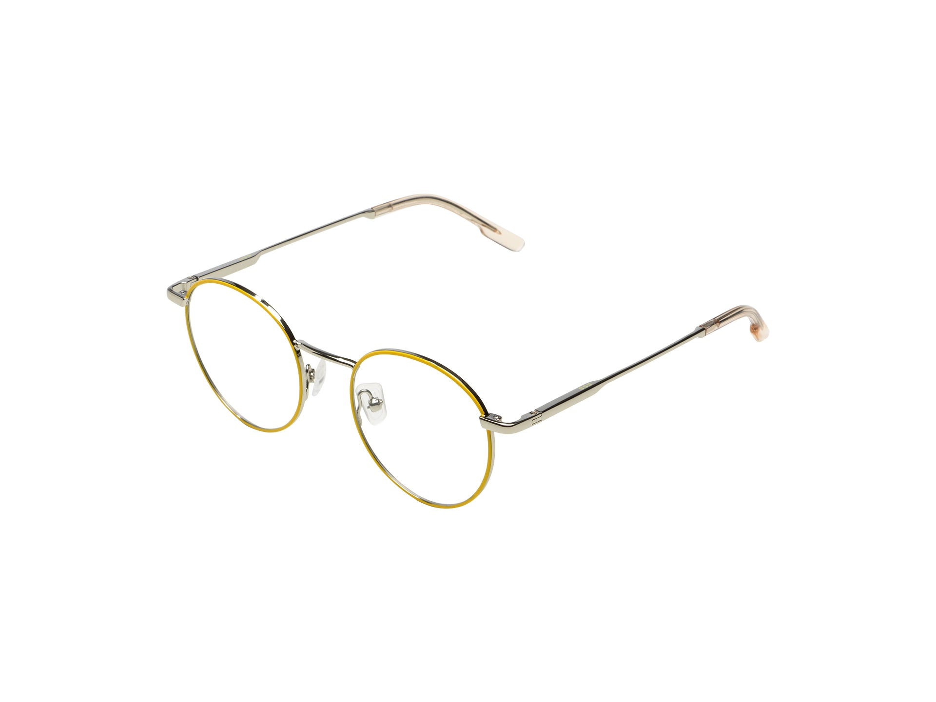 komono-pete-slims-lemon-silver-glossy-lunettes-de-vue-rondes-en-acier-inoxydable image 2