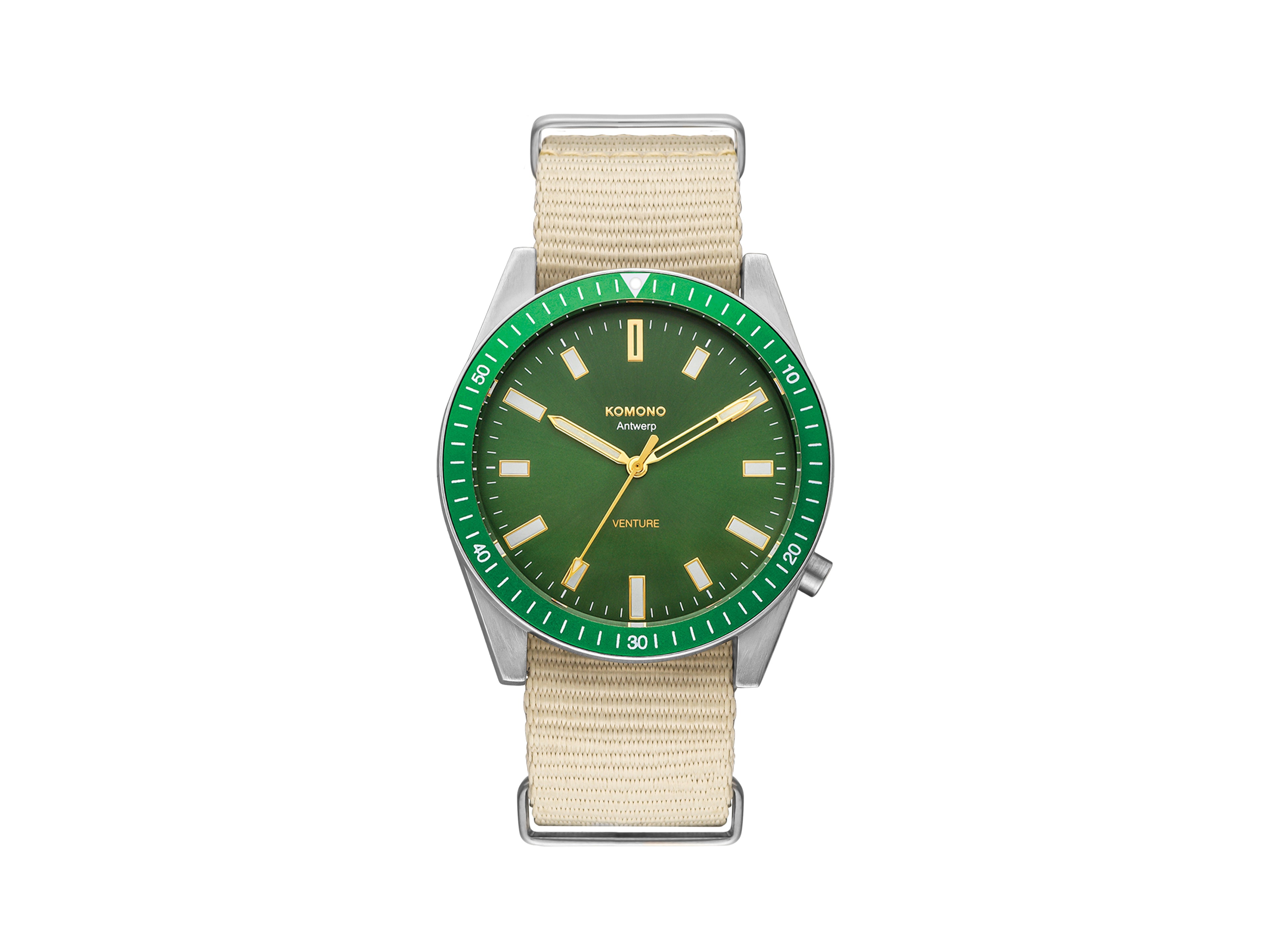 komono-ray-venture-nato-silver-green-montre-de-plong-e-moderne image 1