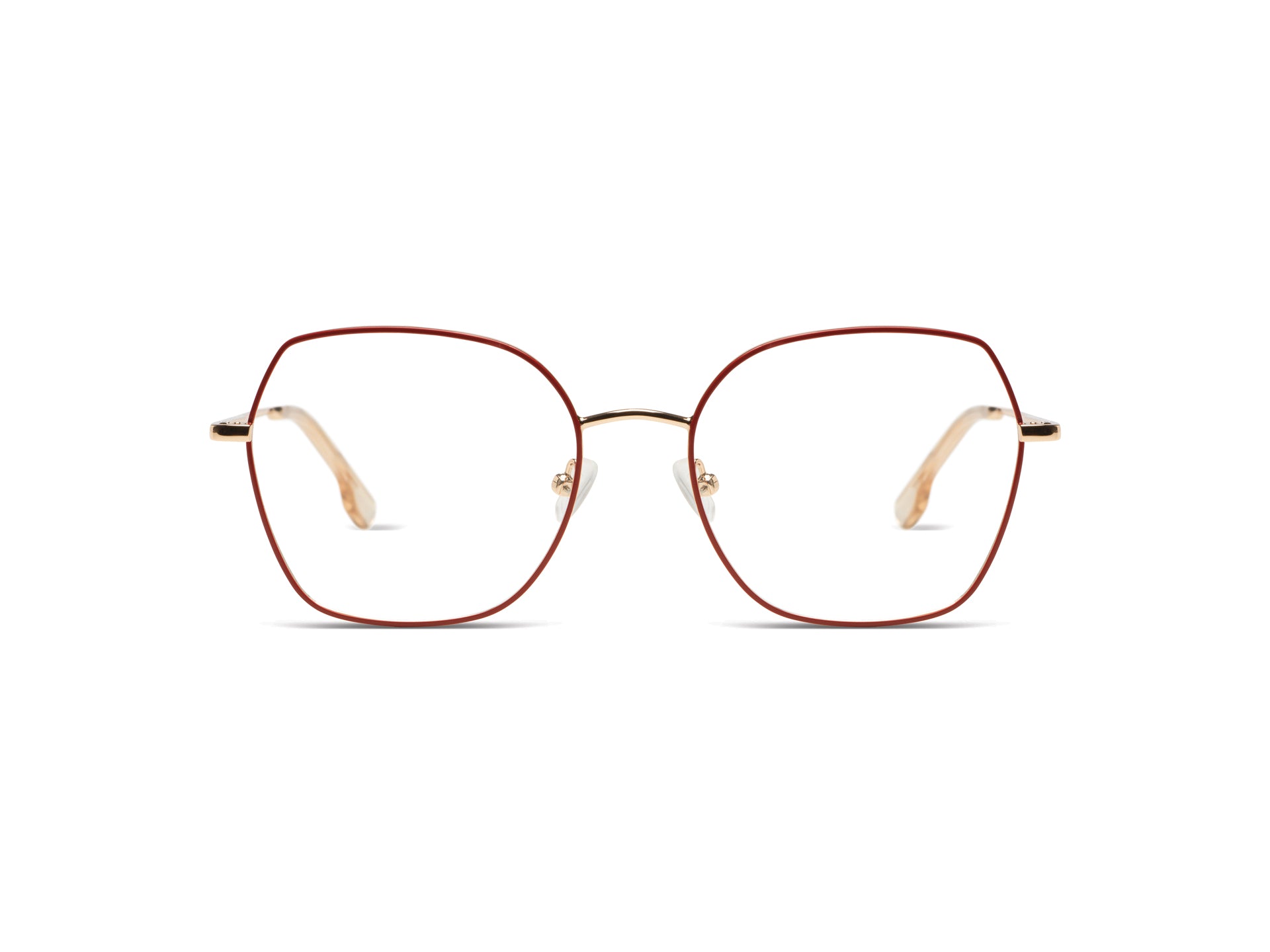 komono-dana-brick-rose-gold-glossy-lunettes-de-vue-papillon-en-ac-tate-et-acier- image 1