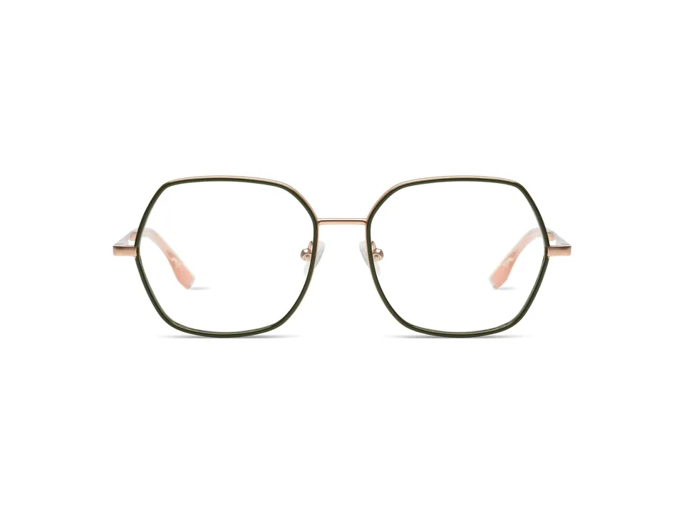 komono-ella-rose-gold-khaki-lunettes-de-vue-monture-rose-gold-et-kaki image 1
