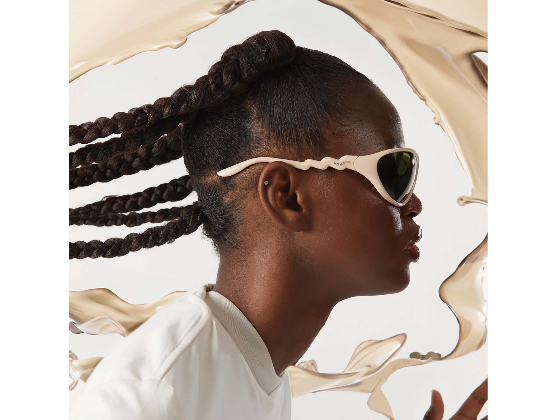 komono-the-glitch-almond-kaki-lunettes-de-soleil-en-bioplastique-verres-color-s- image 3