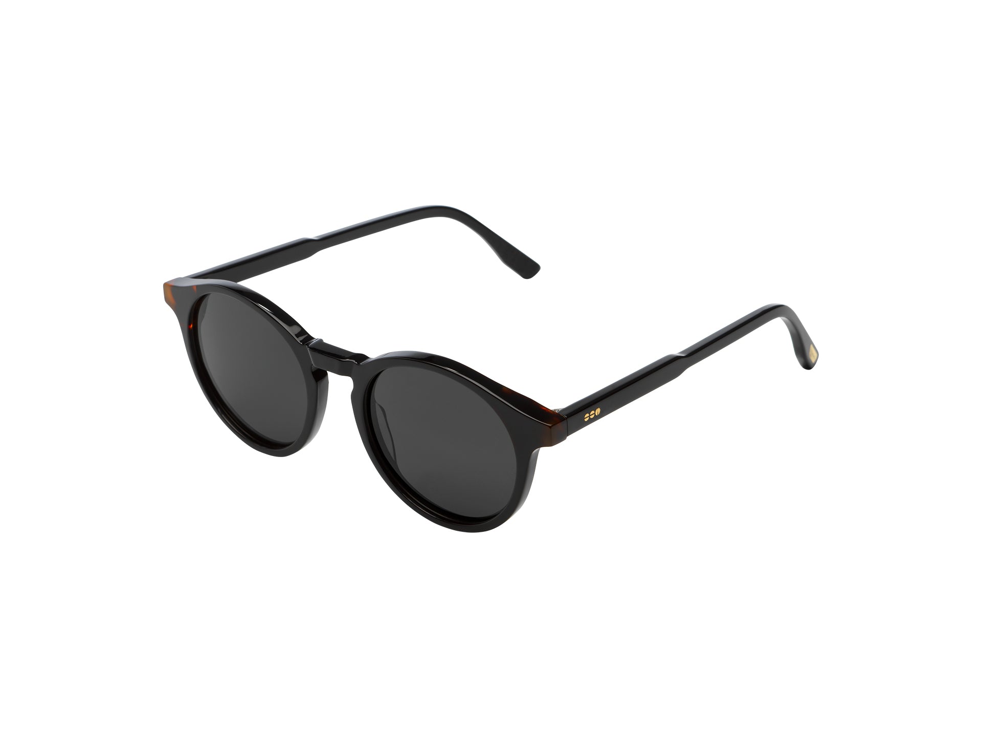 komono-archie-tortoise-black-lunettes-de-soleil-rondes-ac-tate-cologique-polaris image 3