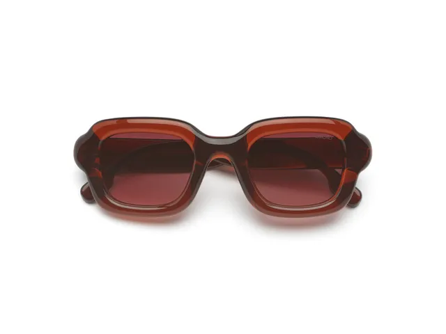 komono-miles-ruby-lunettes-de-soleil-rectangulaires-translucides-rouge image 1