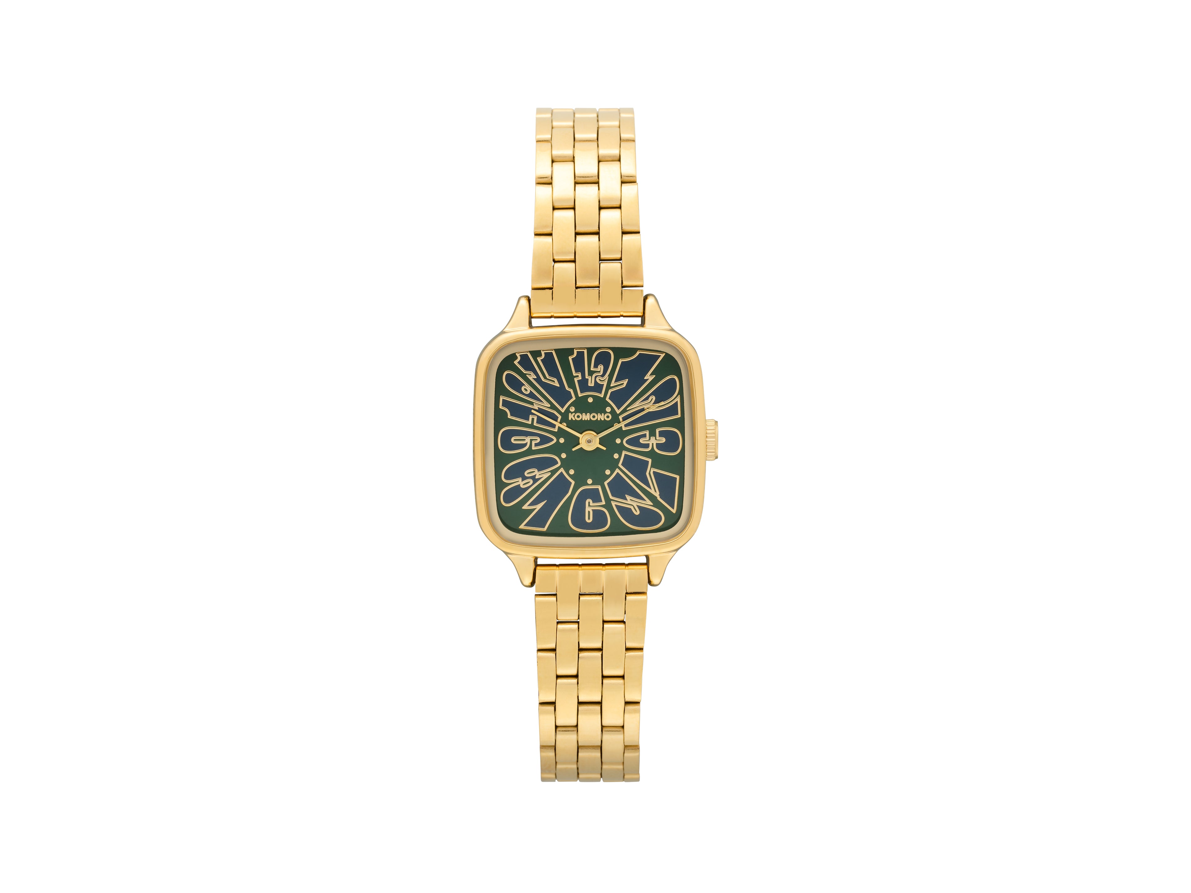 komono-kate-flower-estate-gold-green-montre-acier-inoxydable image 1