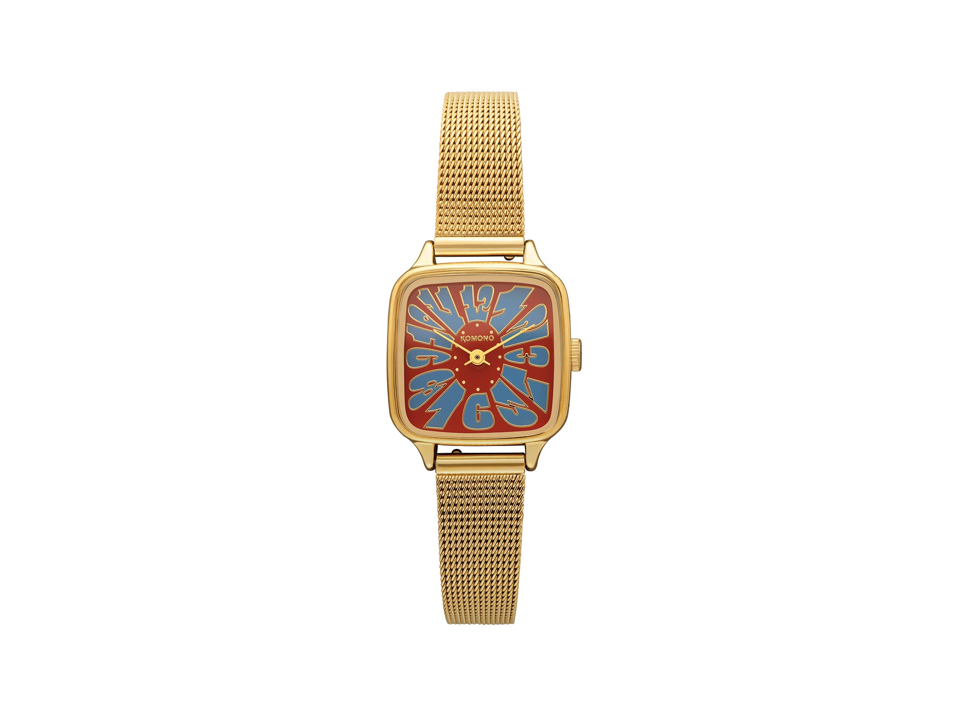 komono-kate-flower-royale-gold-maroon-blue-montre-quartz-japonais-cadran-motif-g image 1