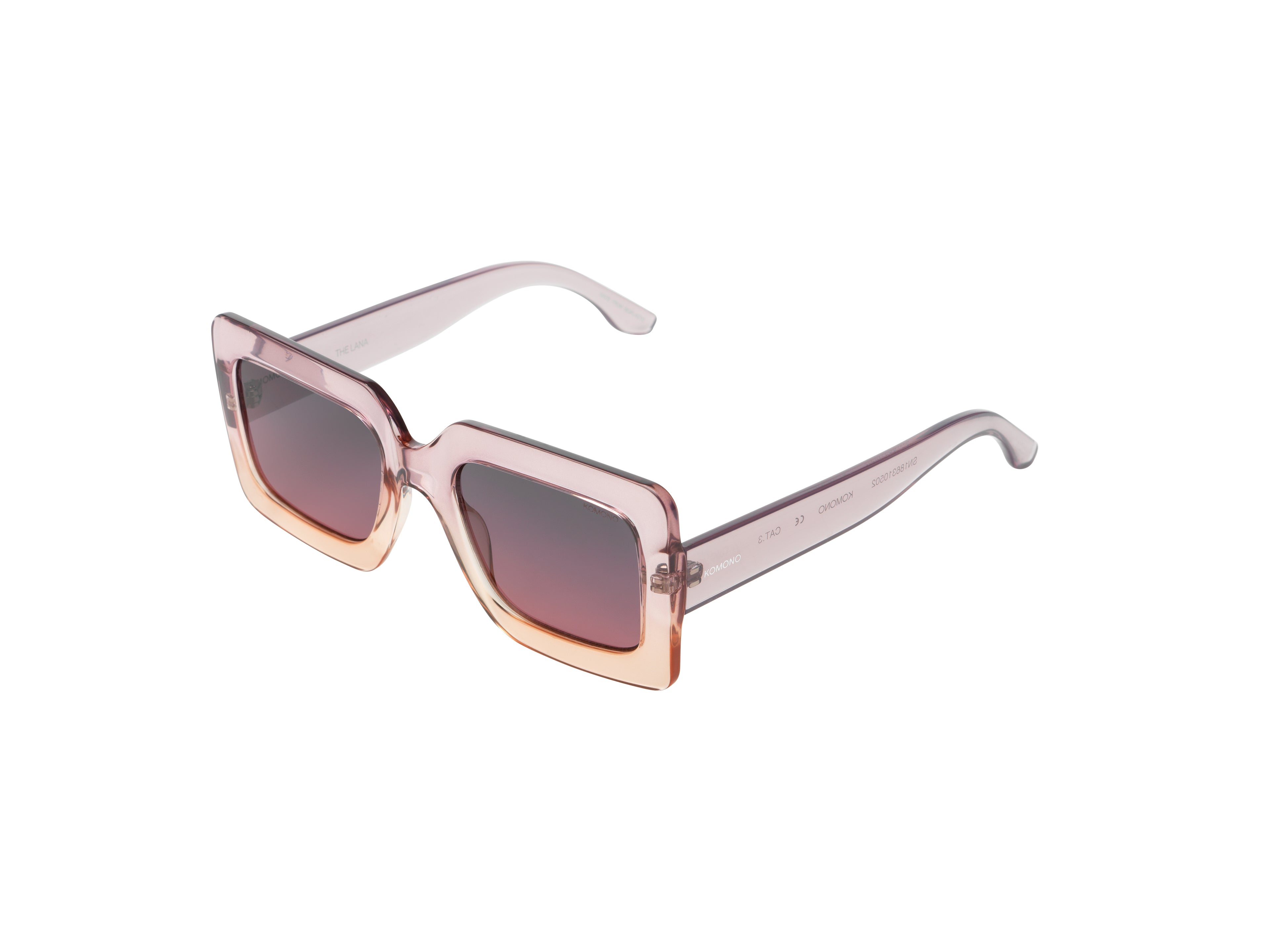 komono-lana-blush-lunettes-de-vue-carr-es-fines-monture-en-nylon-bio-translucide image 2