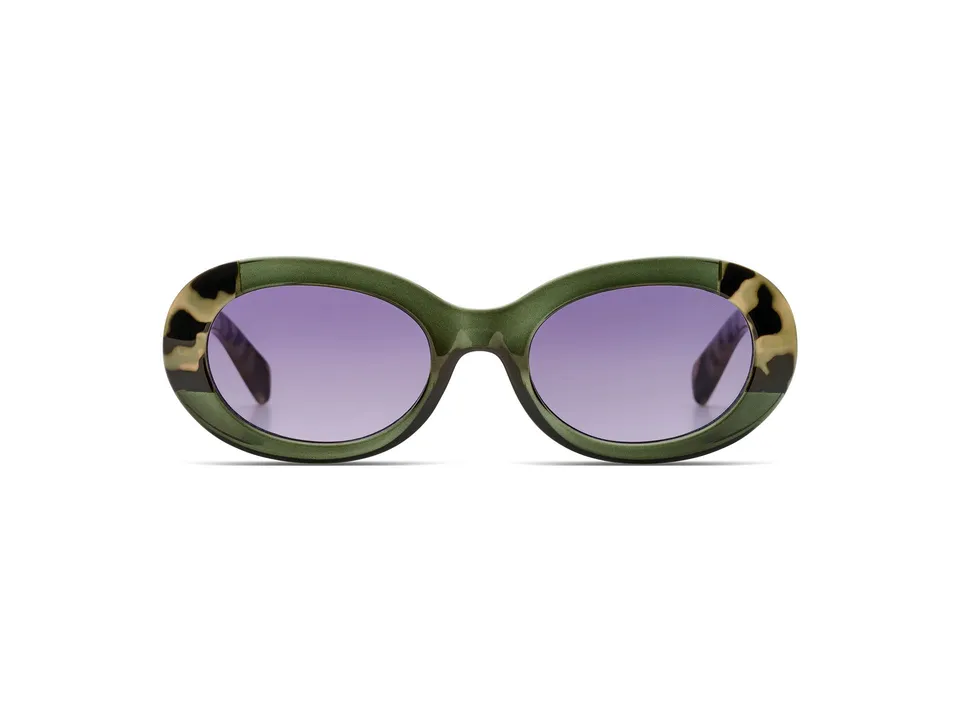 komono-luna-emerald-bobcat-lunettes-de-soleil-rondes-ac-tate-recycl-unisexe-gran image 1