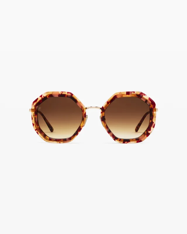 jimmy-fairly-la-angie-lunettes-de-soleil-hexagonales-ac-tate-et-inox-caille-clai image 1