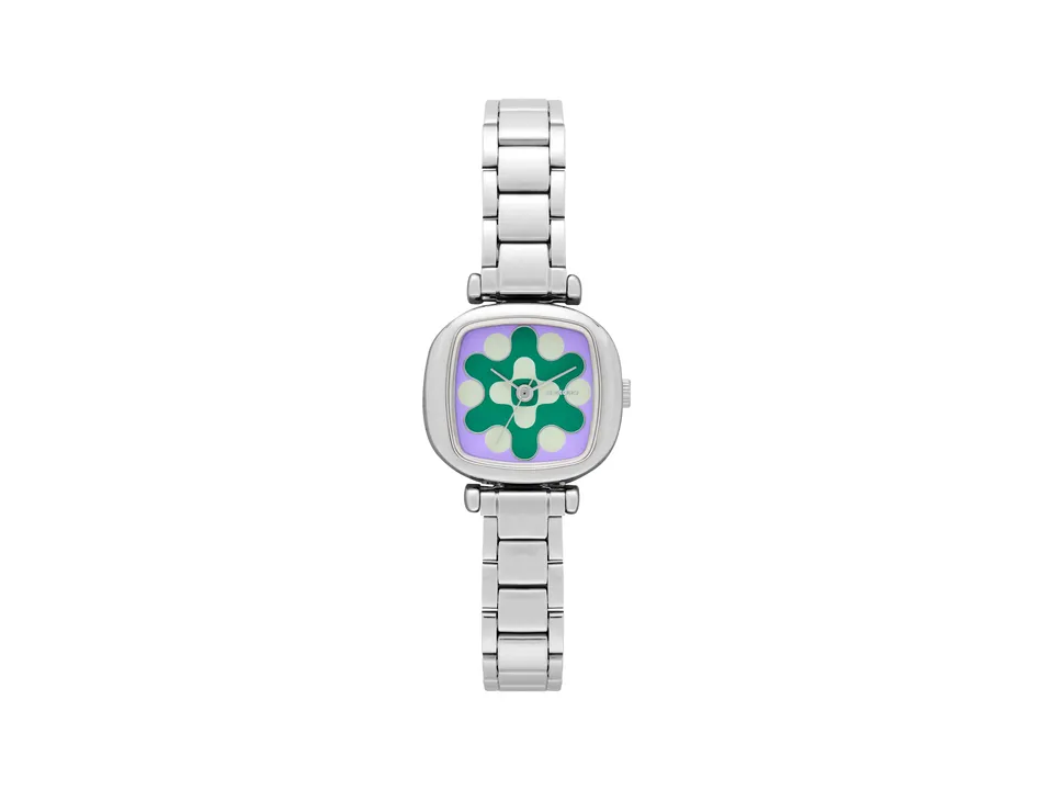 komono-moneypenny-aurora-tire-silver-lilac-montre-femme image 1
