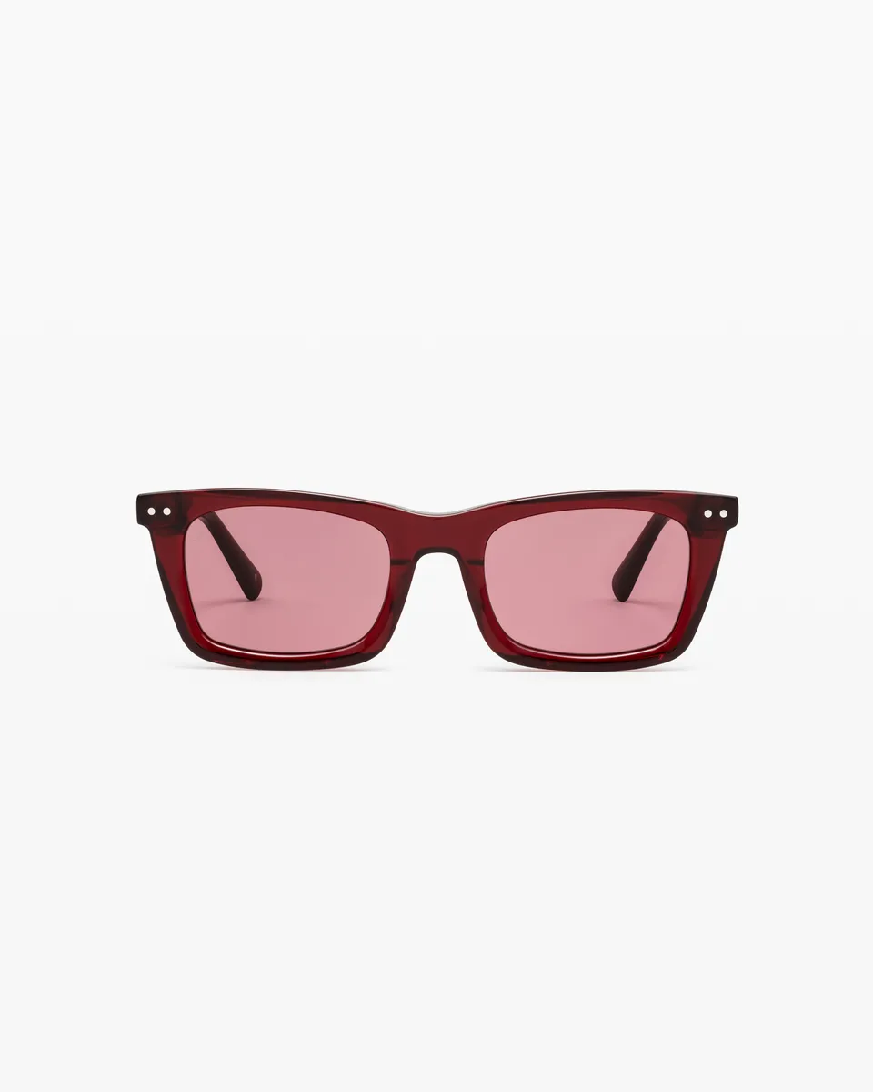 jimmy-fairly-la-mara-lunettes-de-soleil-rectangulaires-rouges-femme-acier-inoxyd image 1