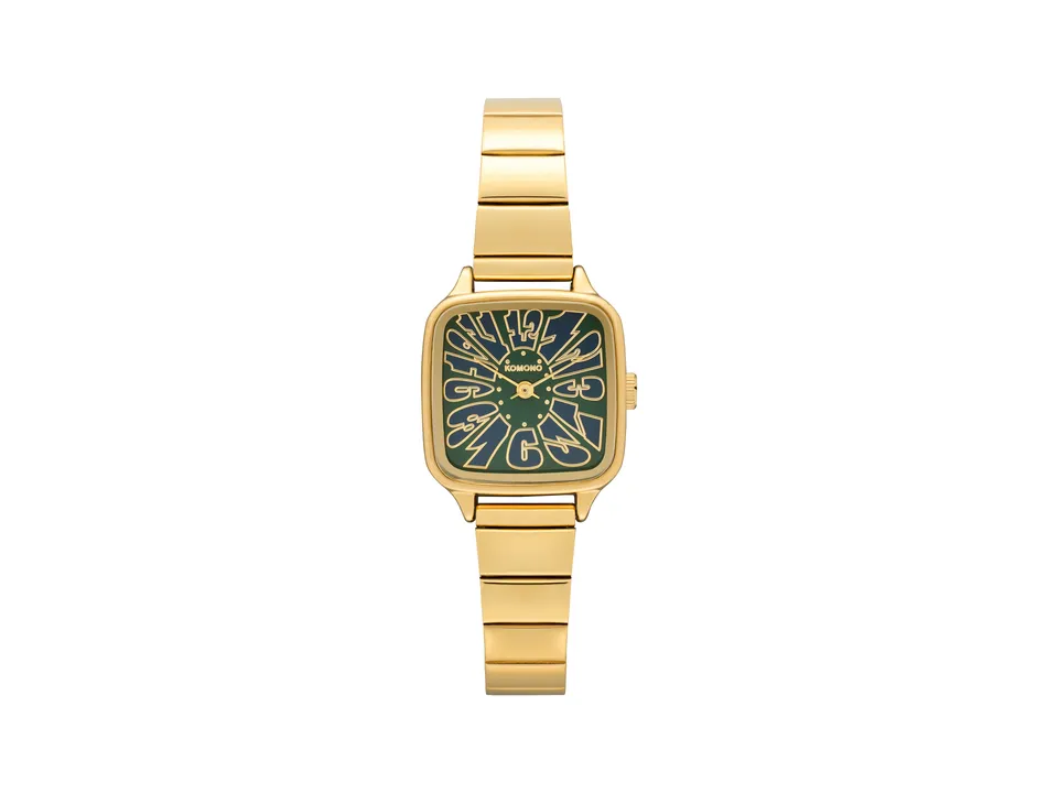 komono-kate-flower-trak-gold-green-montre-fleur-dor-e image 1