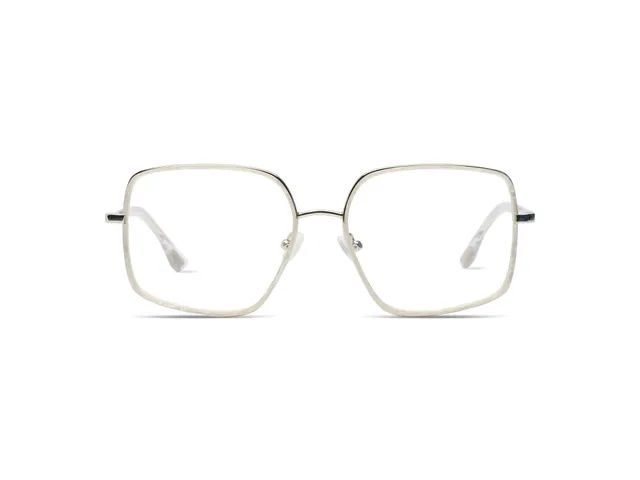 komono-amelia-white-shell-silver-monture-optique-acier-inoxydable-blanc-nacr image 1