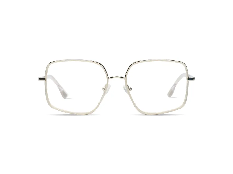 komono-amelia-white-shell-silver-monture-optique-acier-inoxydable-blanc-nacr image 1
